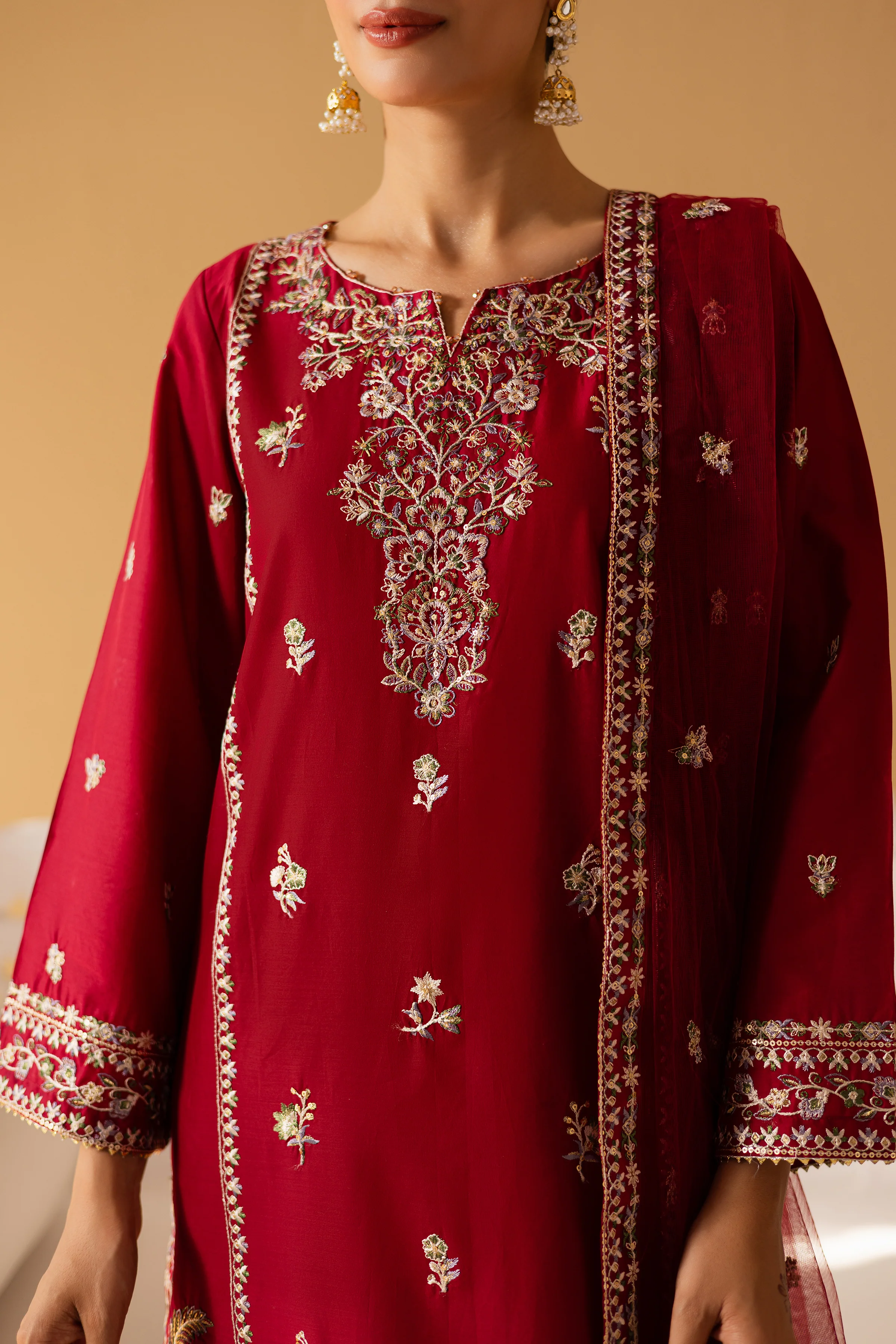 Sea Red 3Pc - Festive Eid Pret - Image 8