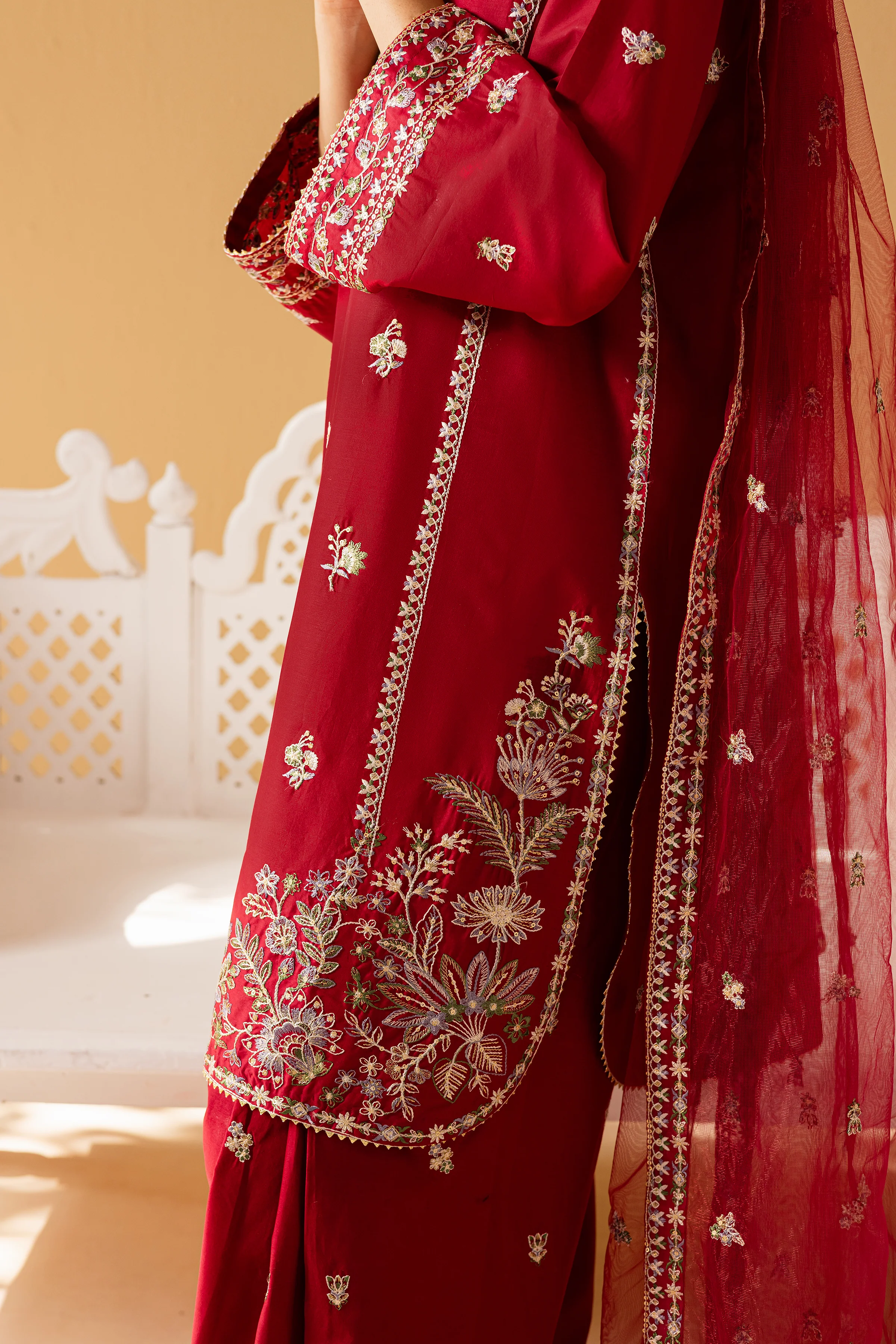 Sea Red 3Pc - Festive Eid Pret - Image 9