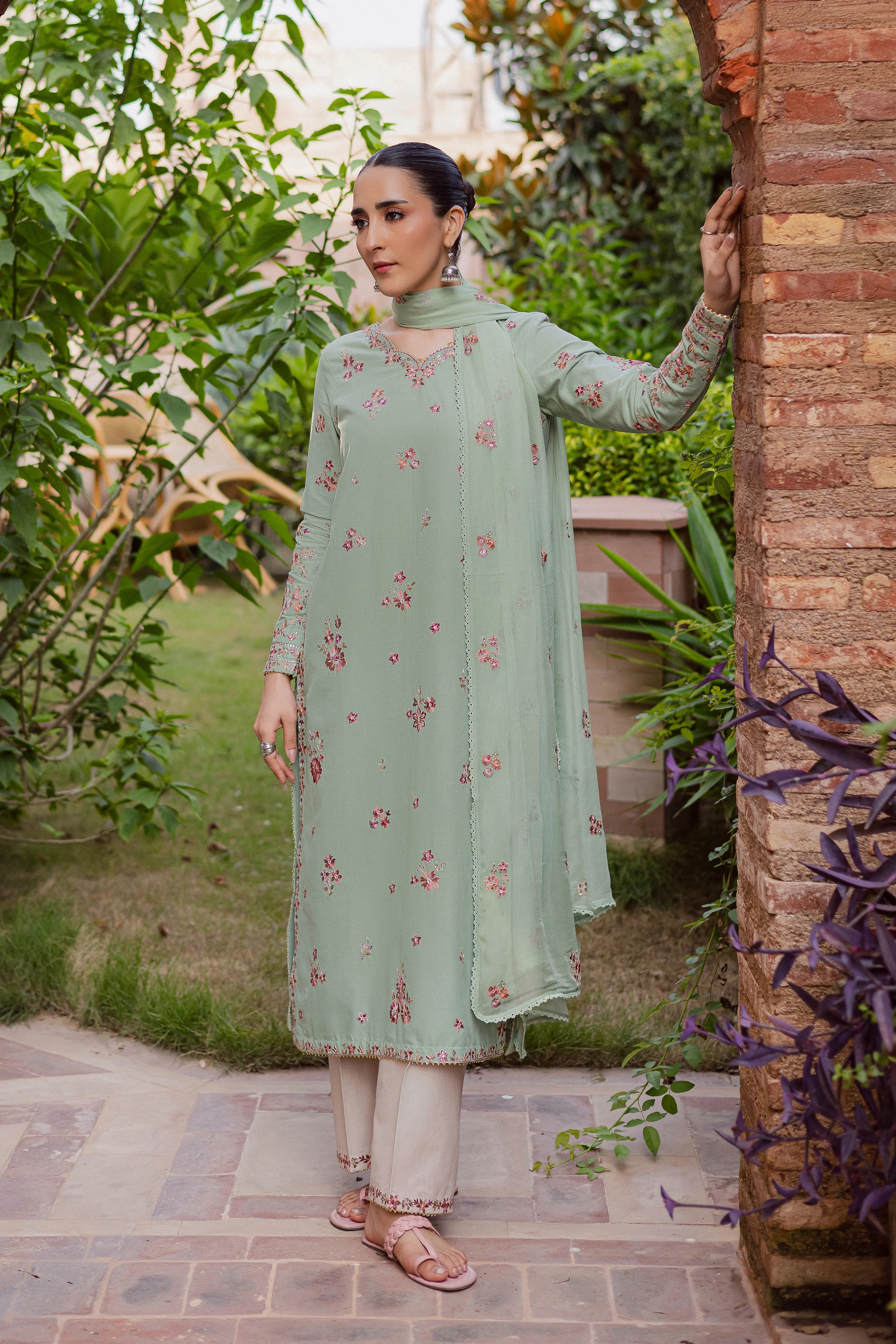 Sea Zunaisha 3Pc - Embroidered Khaddar Dress - Image 3