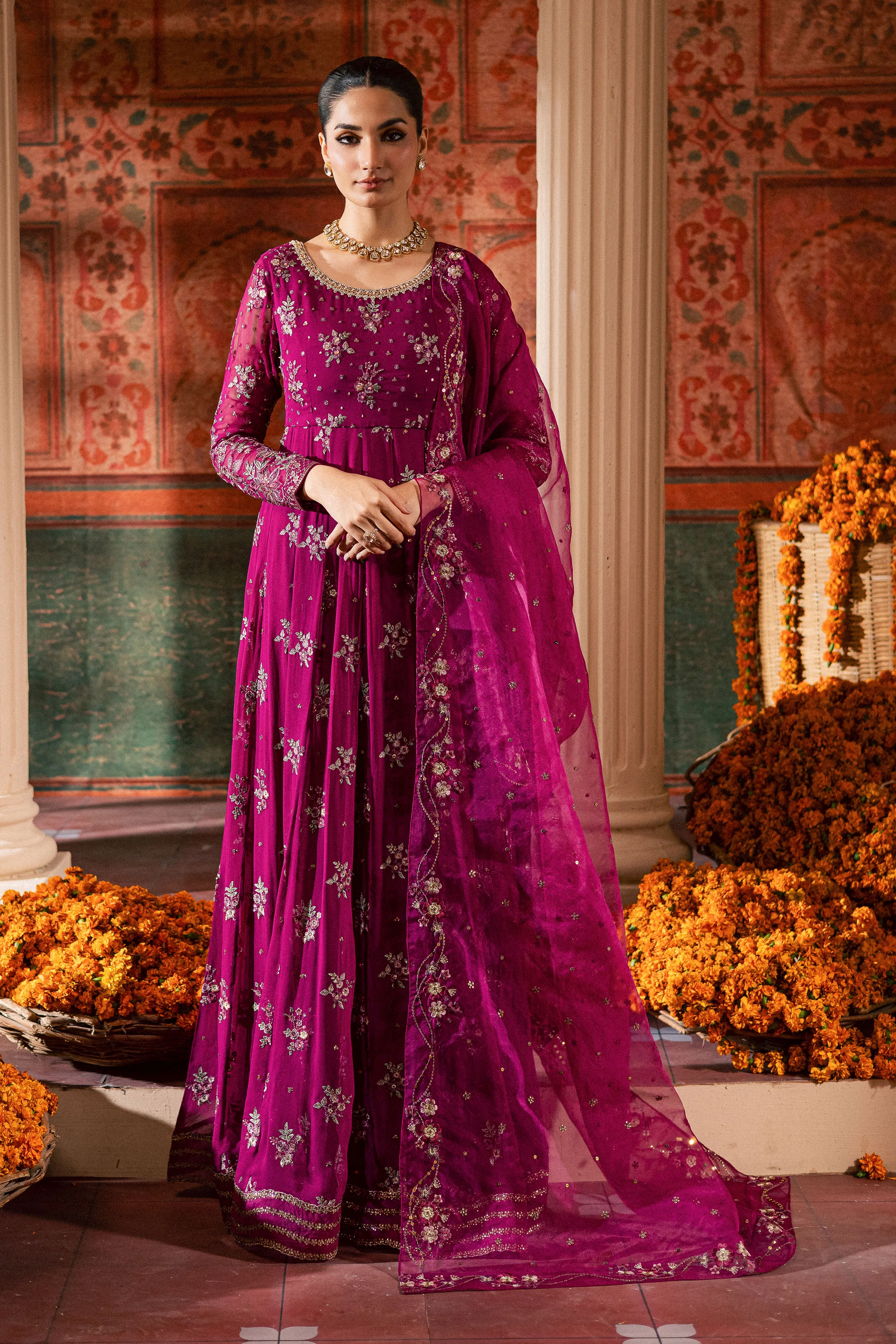 Sehar 3Pc - Chiffon Wedding Frock