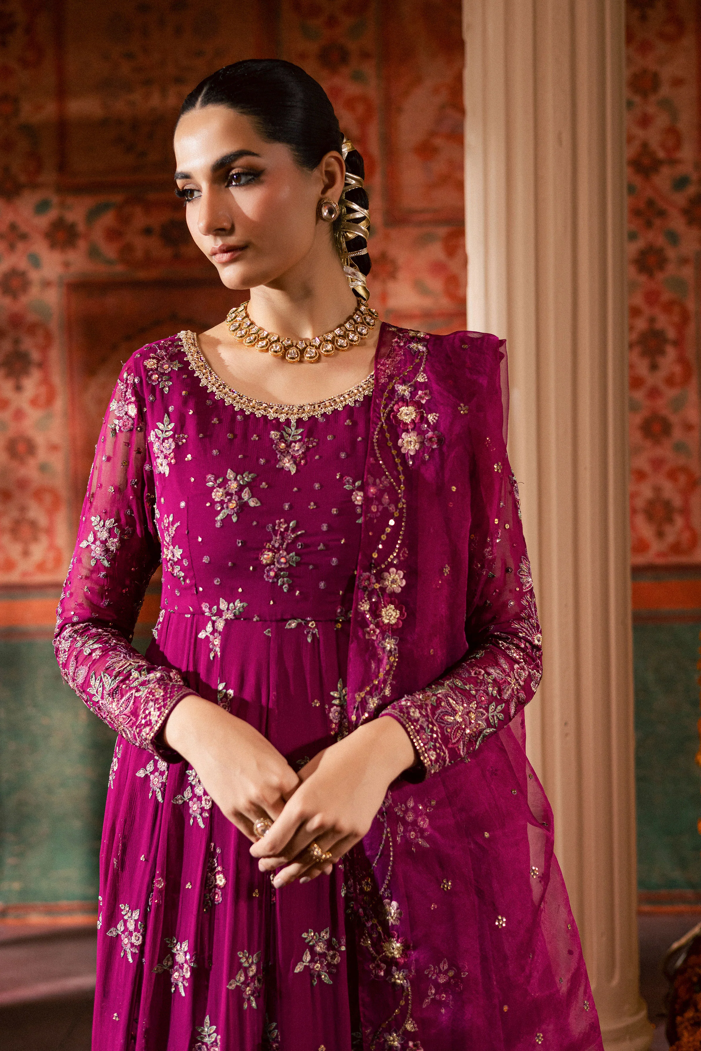 Sehar 3Pc - Chiffon Wedding Frock - Image 2