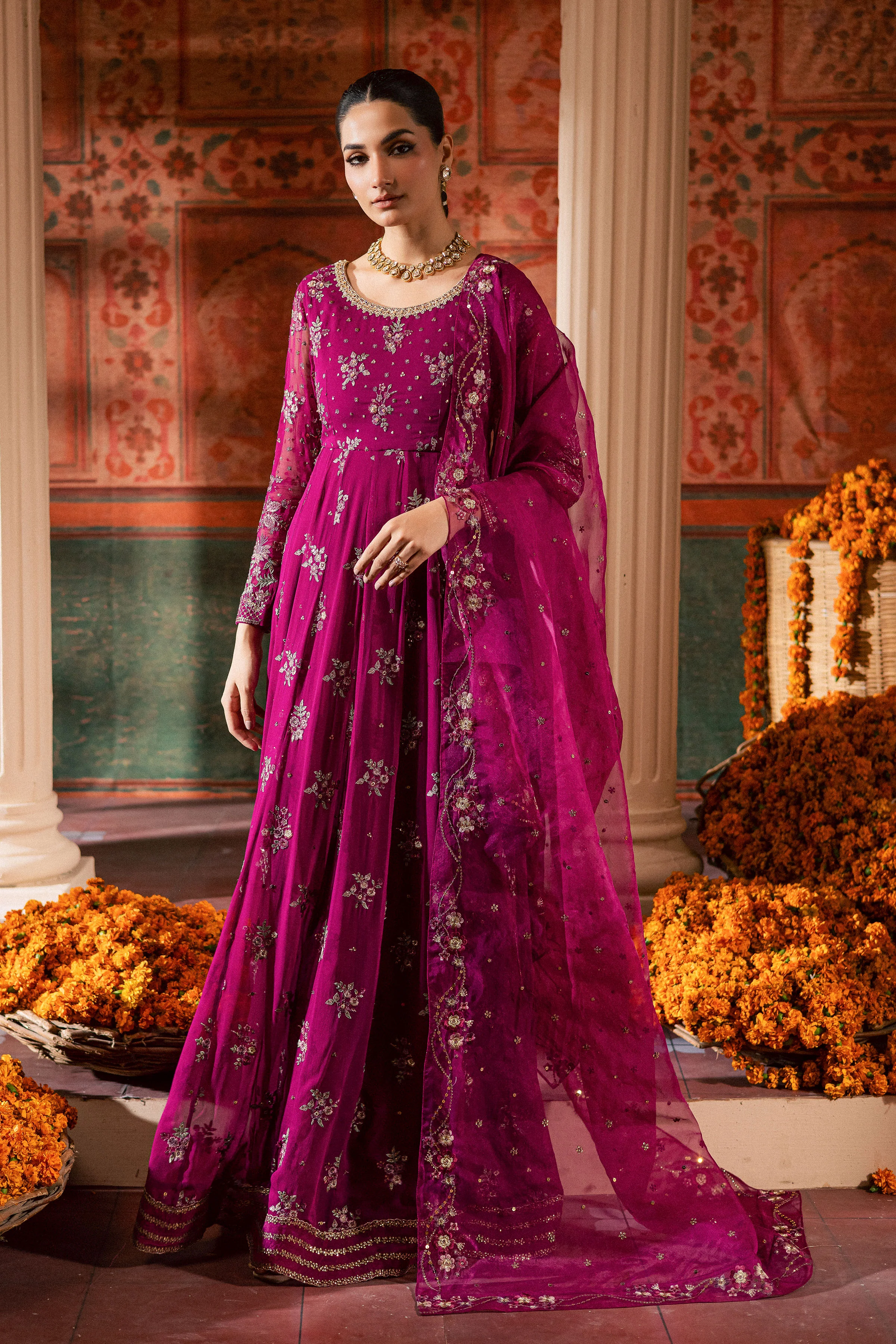Sehar 3Pc - Chiffon Wedding Frock - Image 5