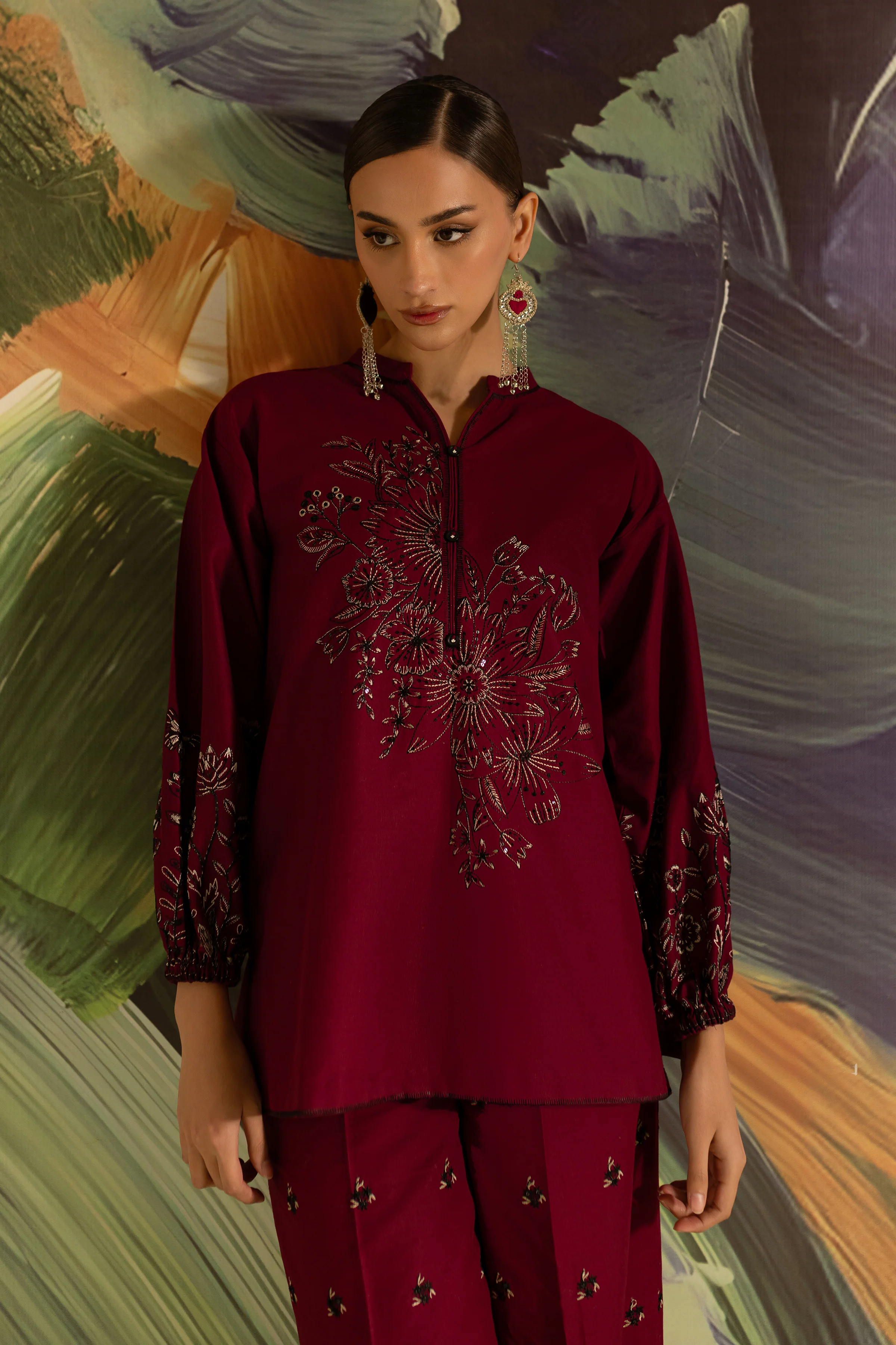 Serafena 2Pc - Embroidered Khaddar Dress - Image 2