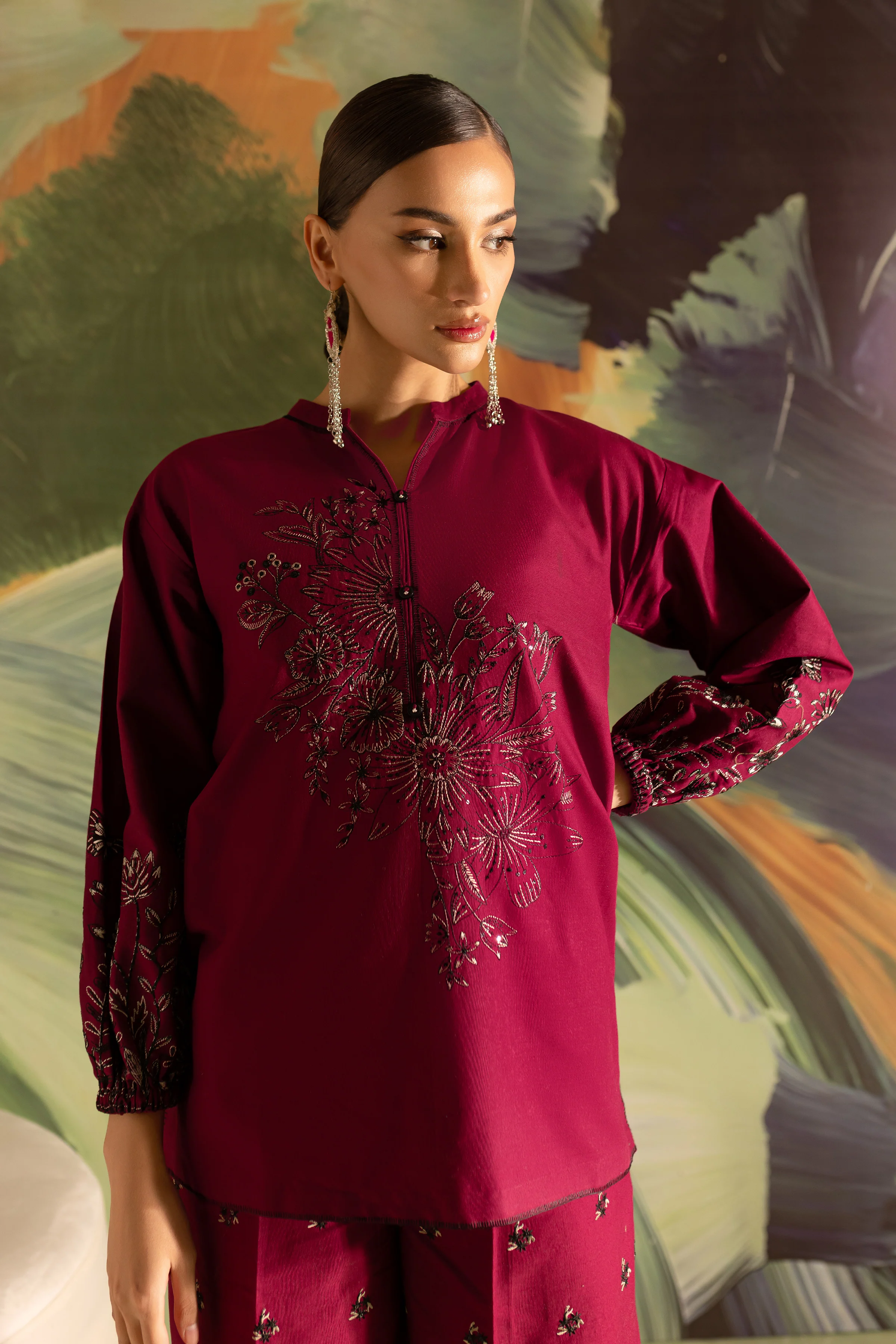 Serafena 2Pc - Embroidered Khaddar Dress - Image 3