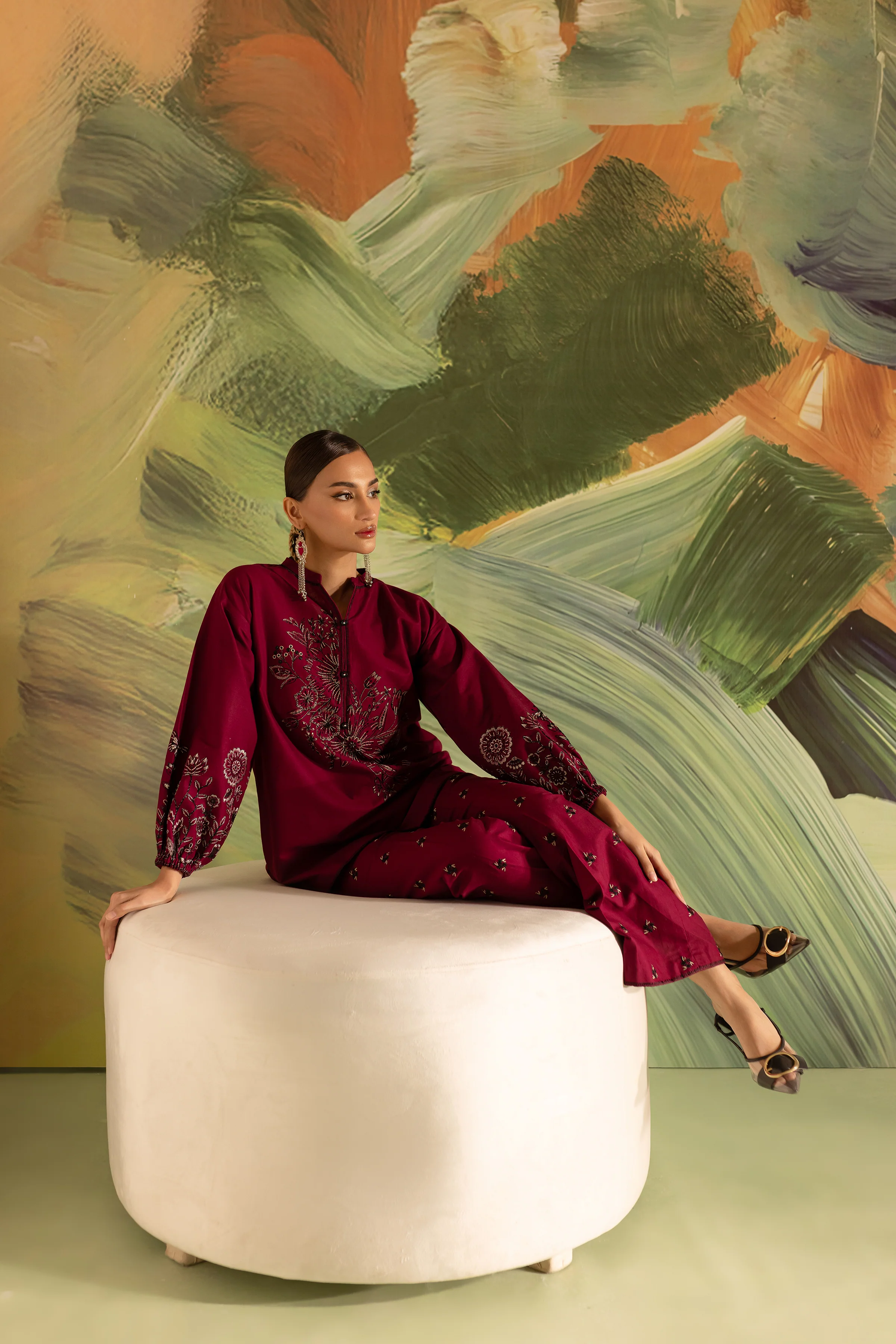 Serafena 2Pc - Embroidered Khaddar Dress - Image 4