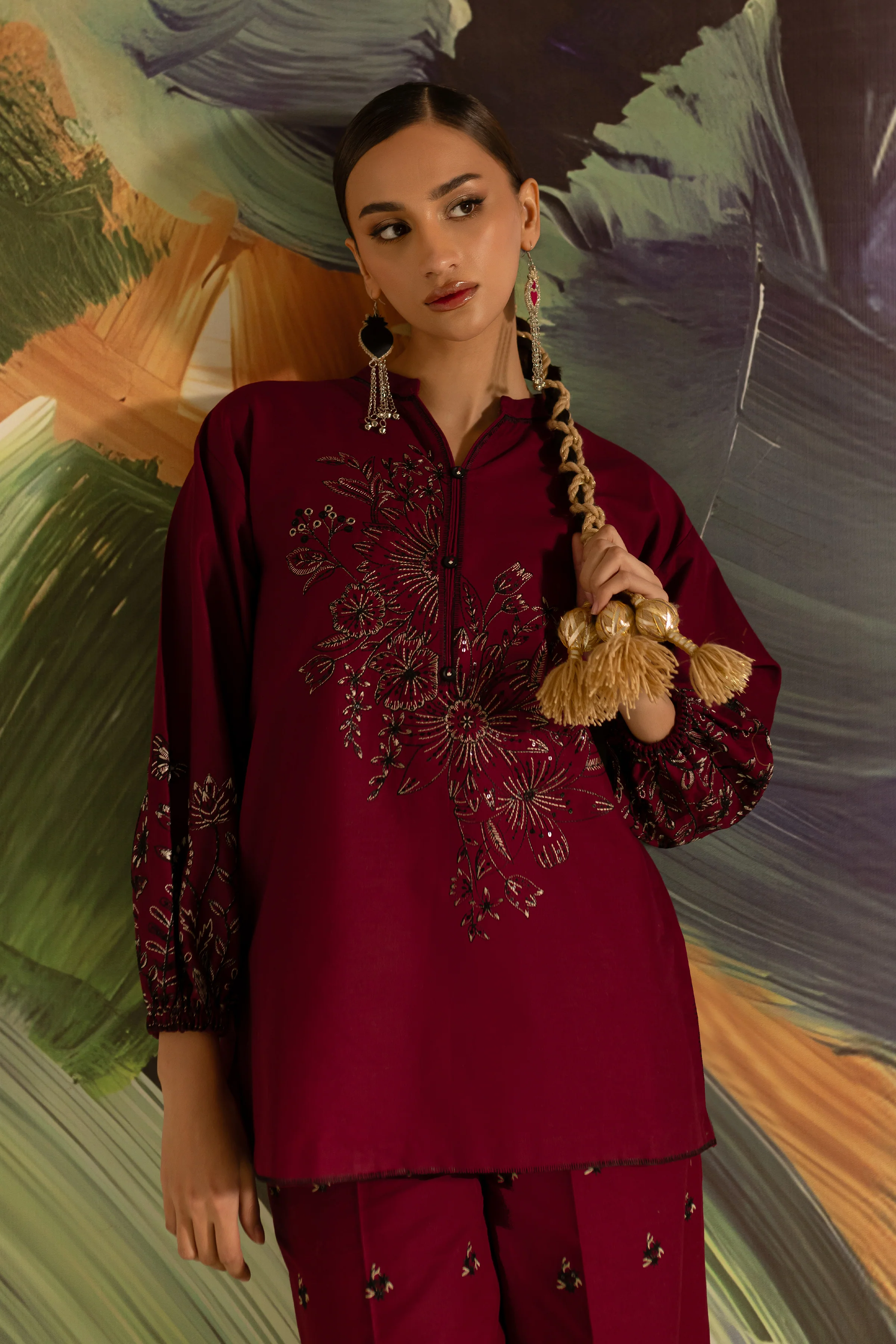 Serafena 2Pc - Embroidered Khaddar Dress - Image 5