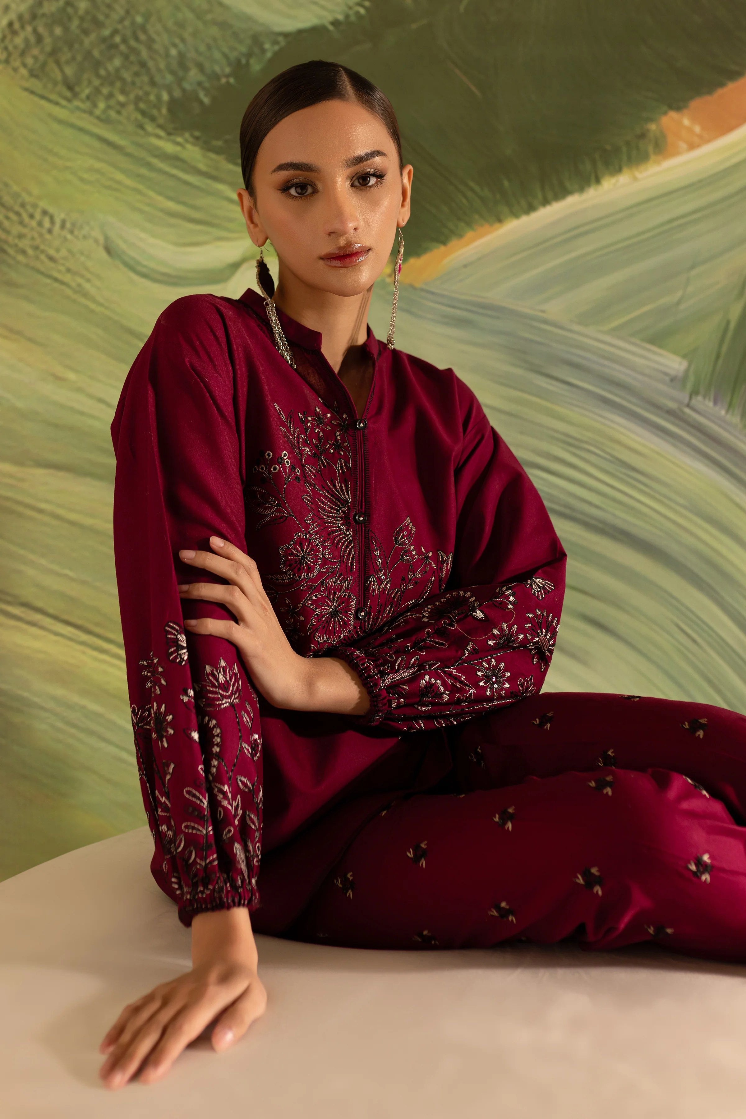 Serafena 2Pc - Embroidered Khaddar Dress - Image 6