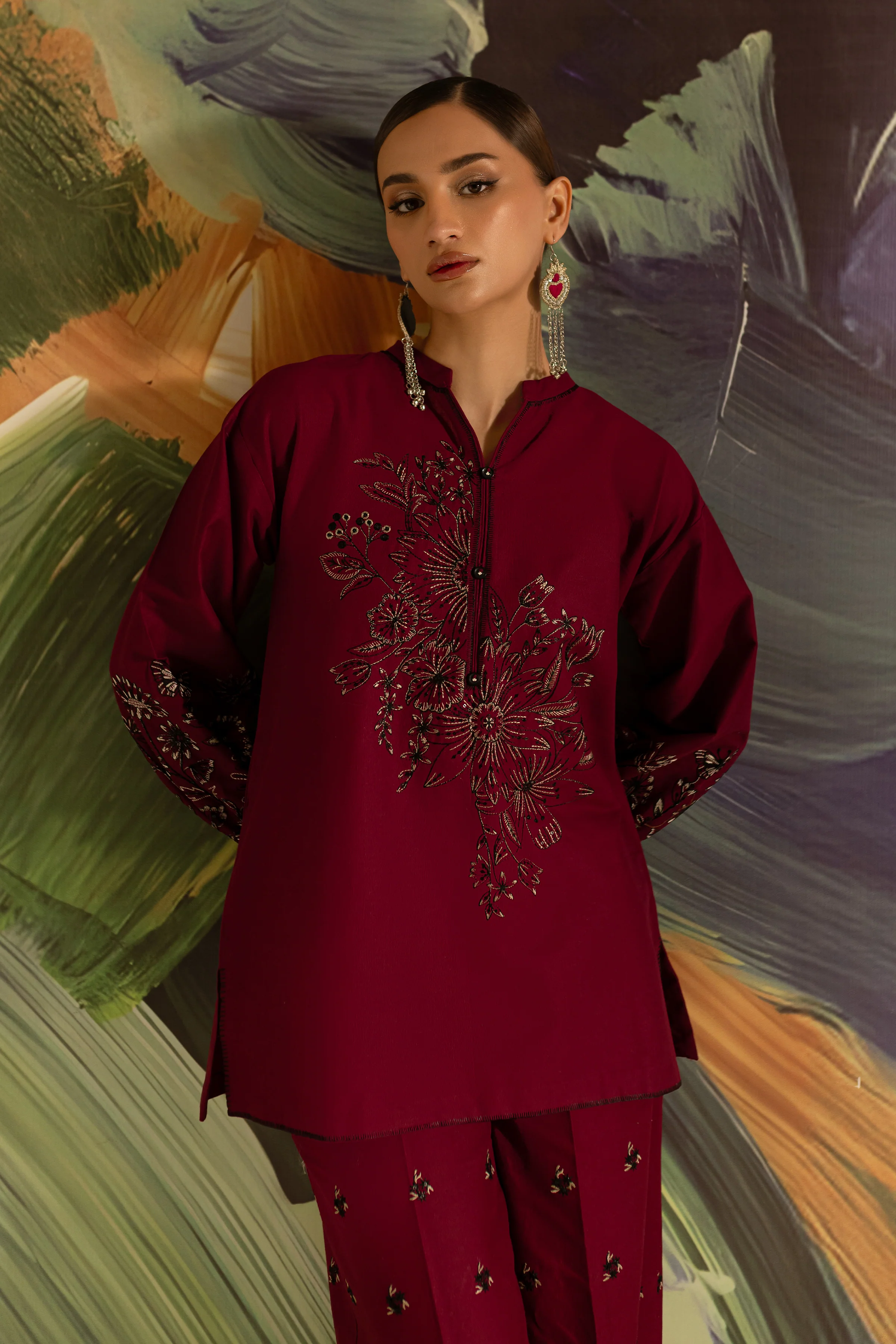 Serafena 2Pc - Embroidered Khaddar Dress - Image 8