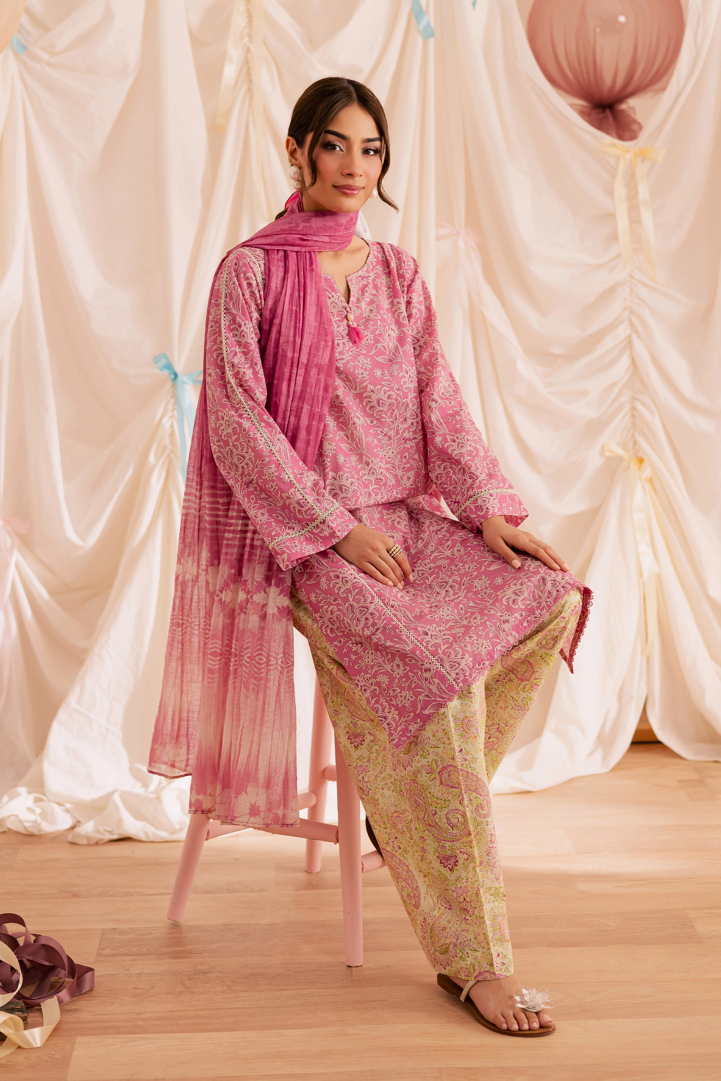Serena 3Pc - Printed Lawn Dress - Image 4