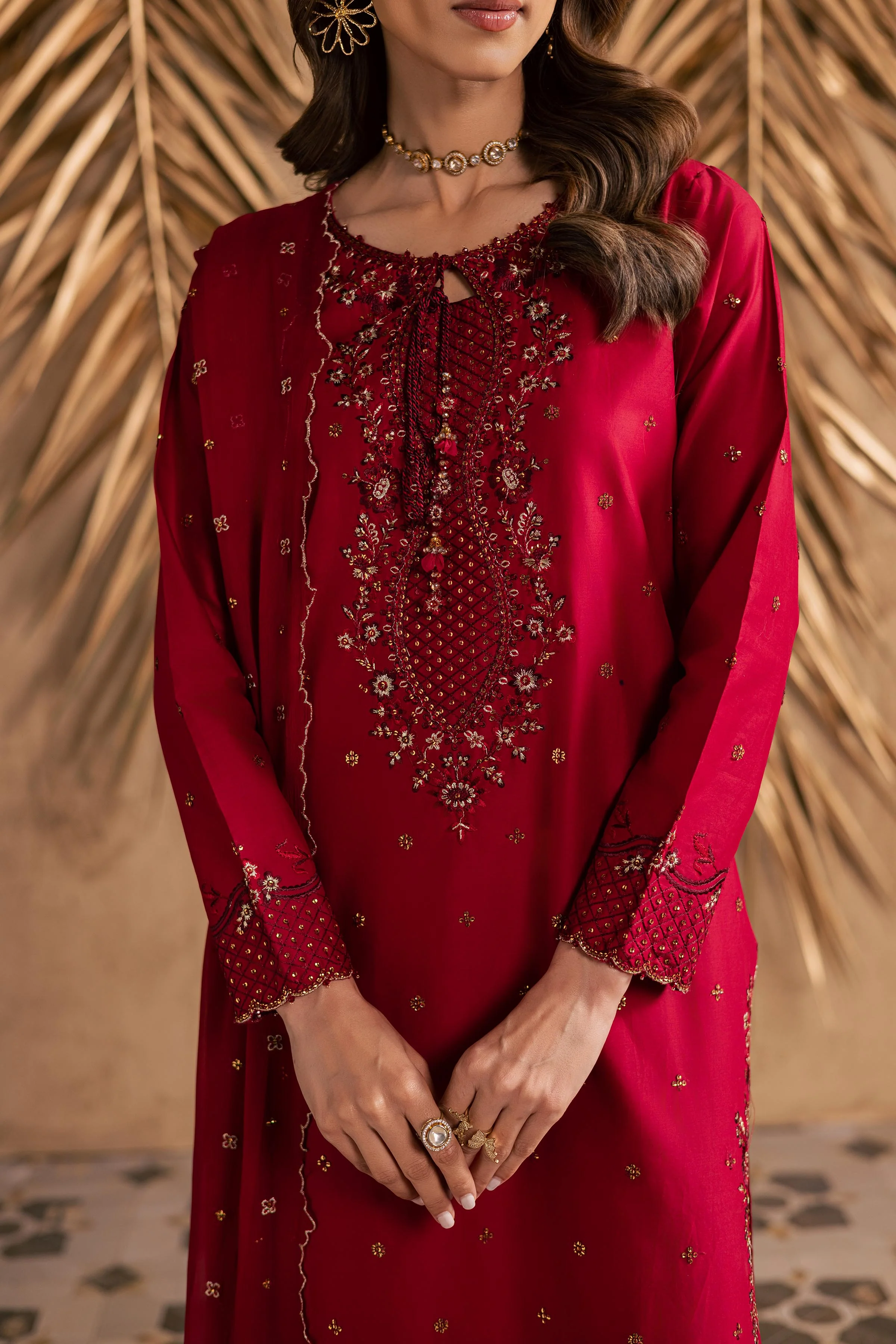 Shaili 3Pc - Embroidered Festive Pret - Image 10