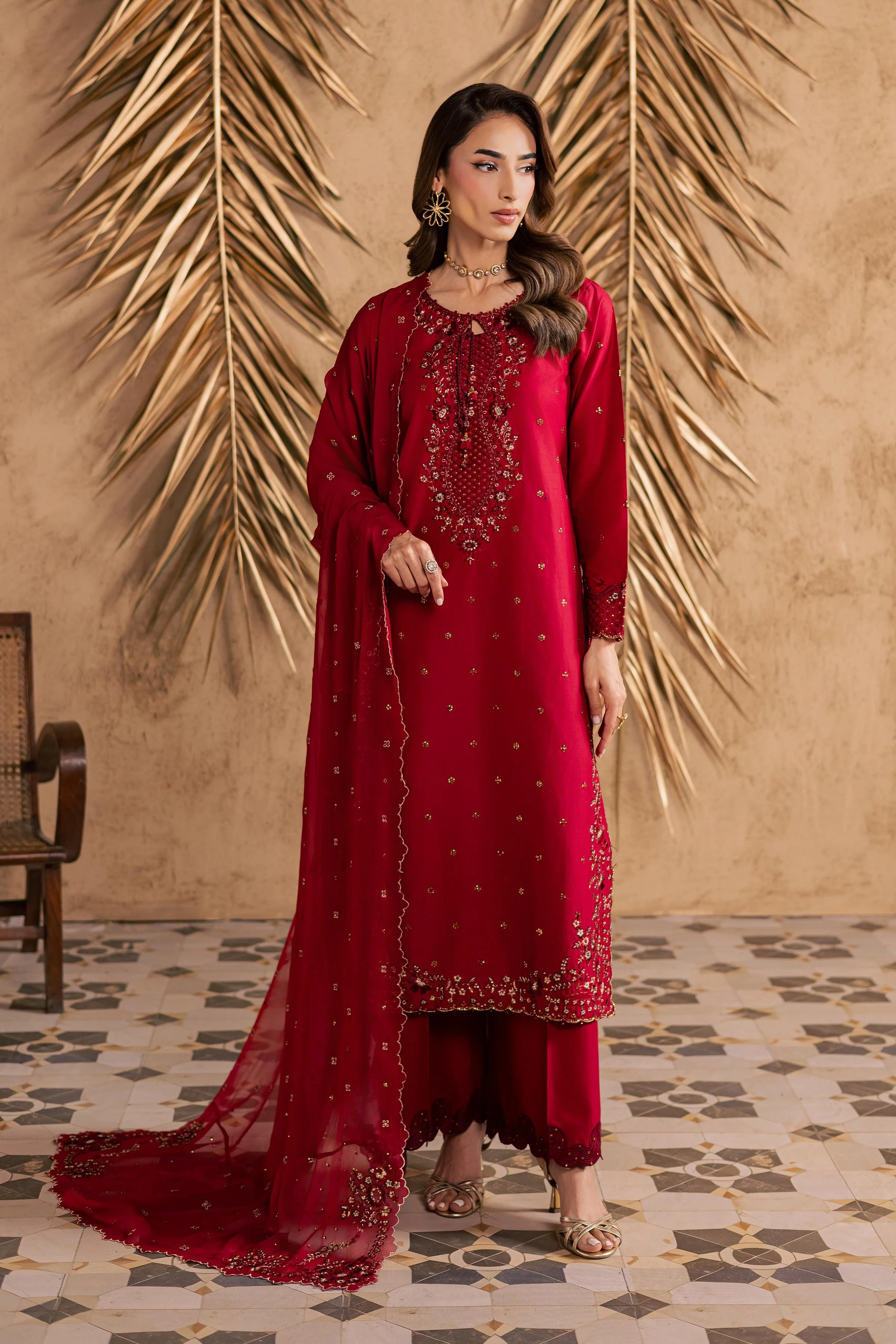 Shaili 3Pc - Embroidered Festive Pret - Image 4