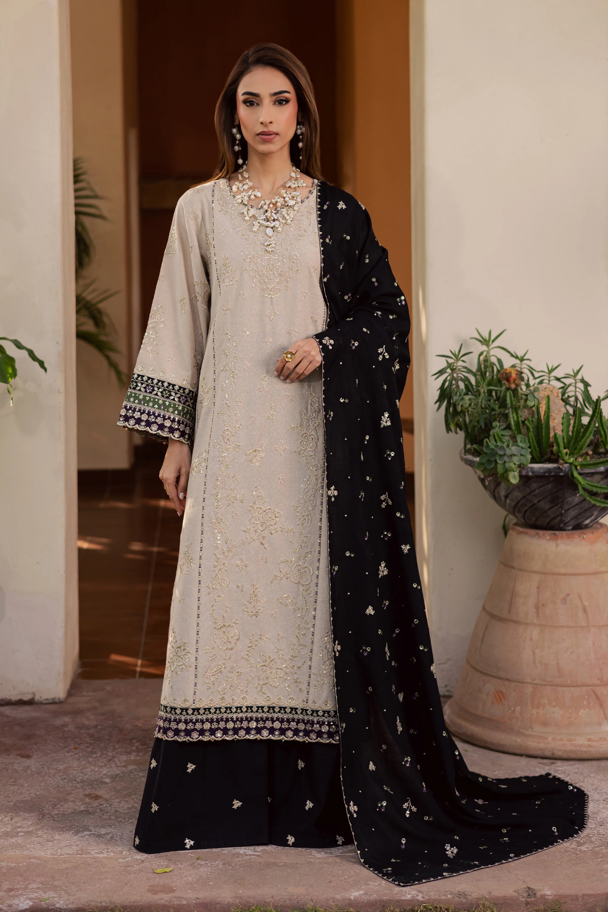 Shajahan 3Pc - Embroidered Festive Pret - Image 3