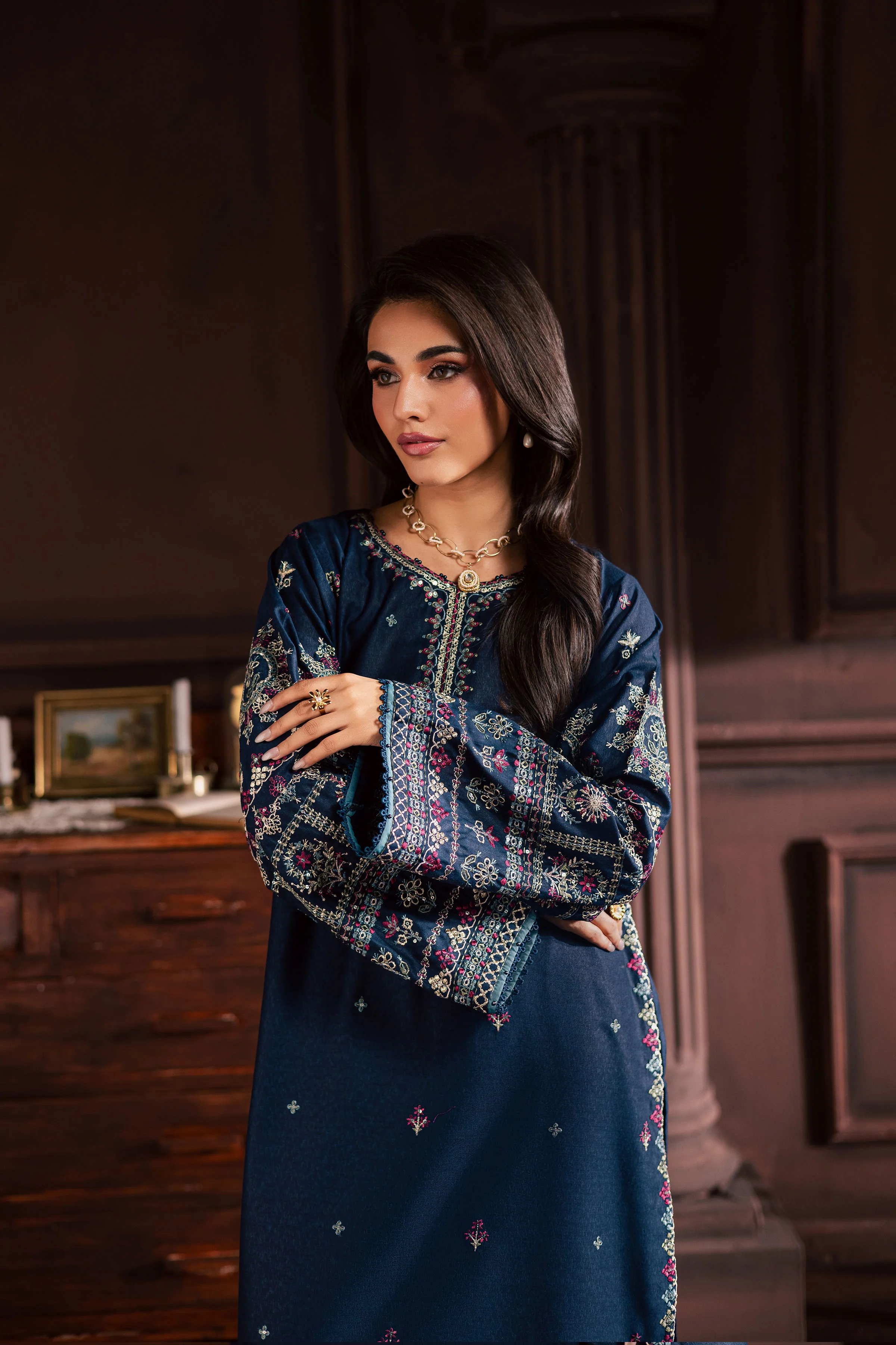 Shajjar 2Pc - Embroidered Karandi Dress - Image 2