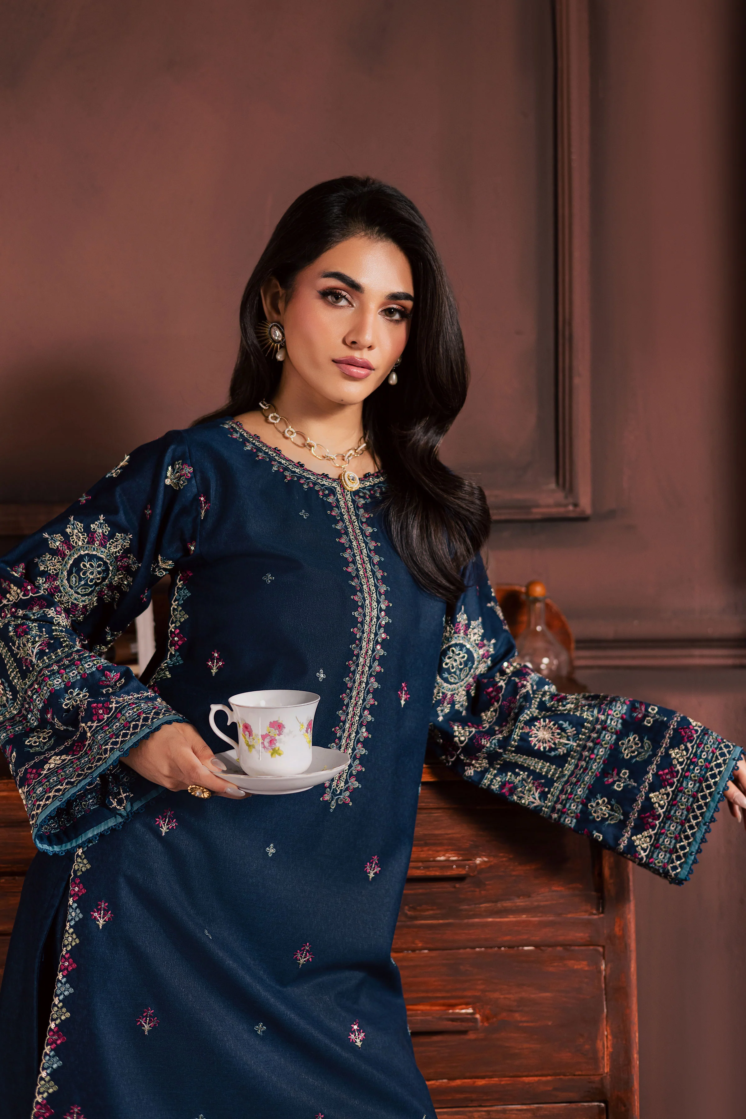 Shajjar 2Pc - Embroidered Karandi Dress - Image 3