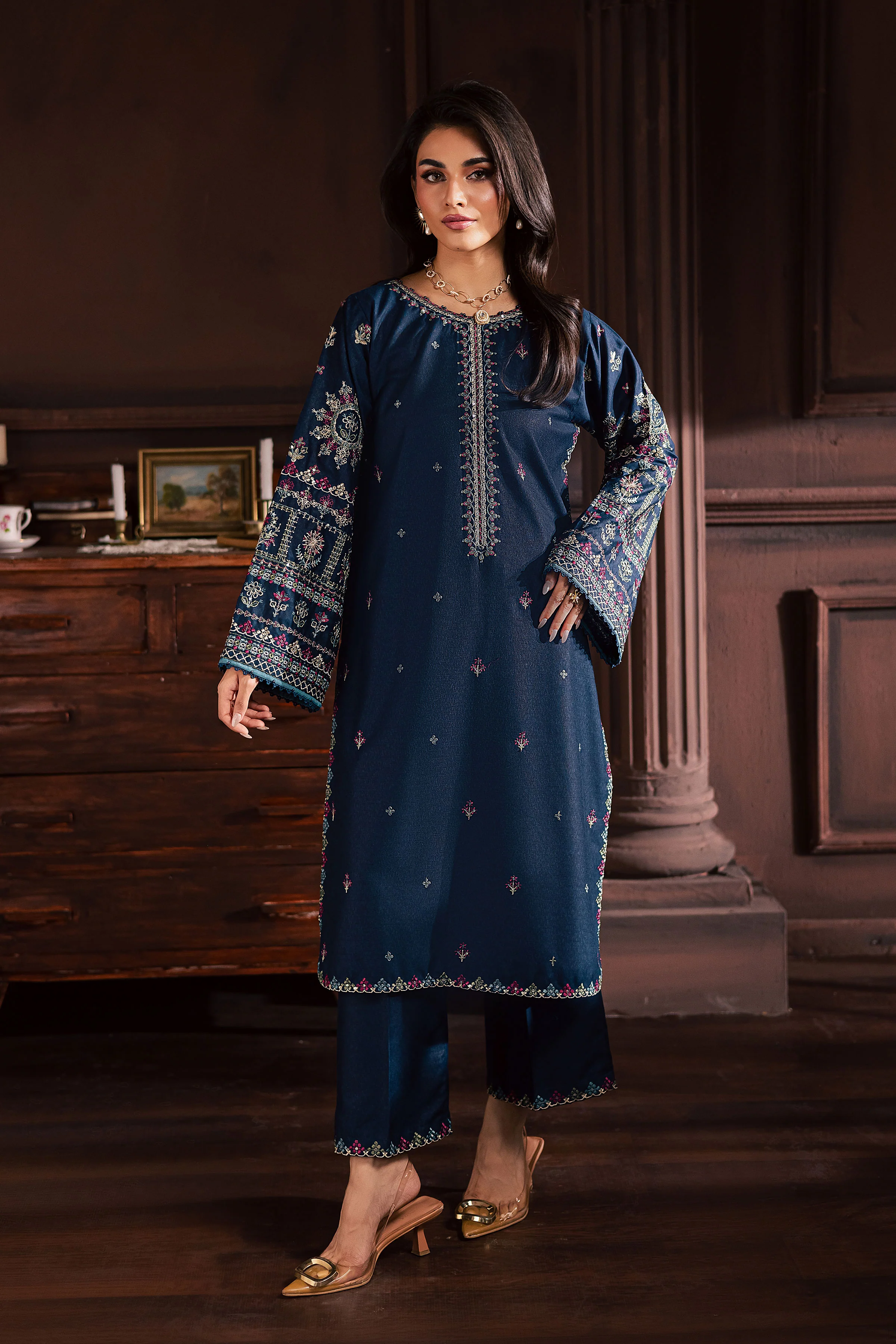 Shajjar 2Pc - Embroidered Karandi Dress - Image 4