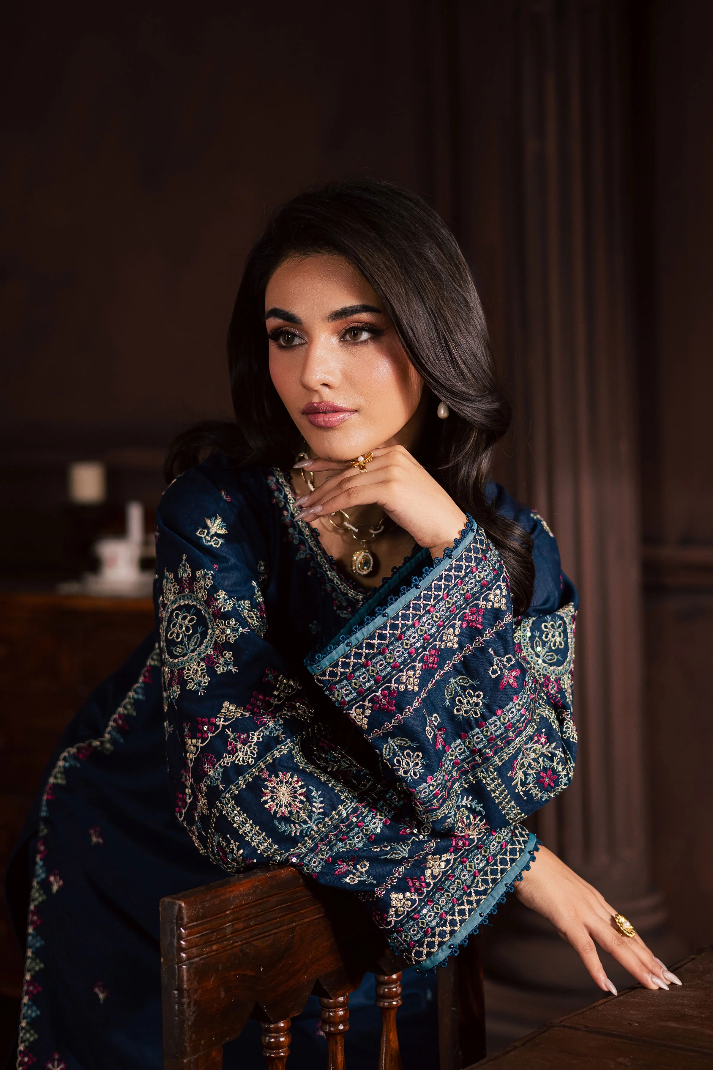 Shajjar 2Pc - Embroidered Karandi Dress - Image 5