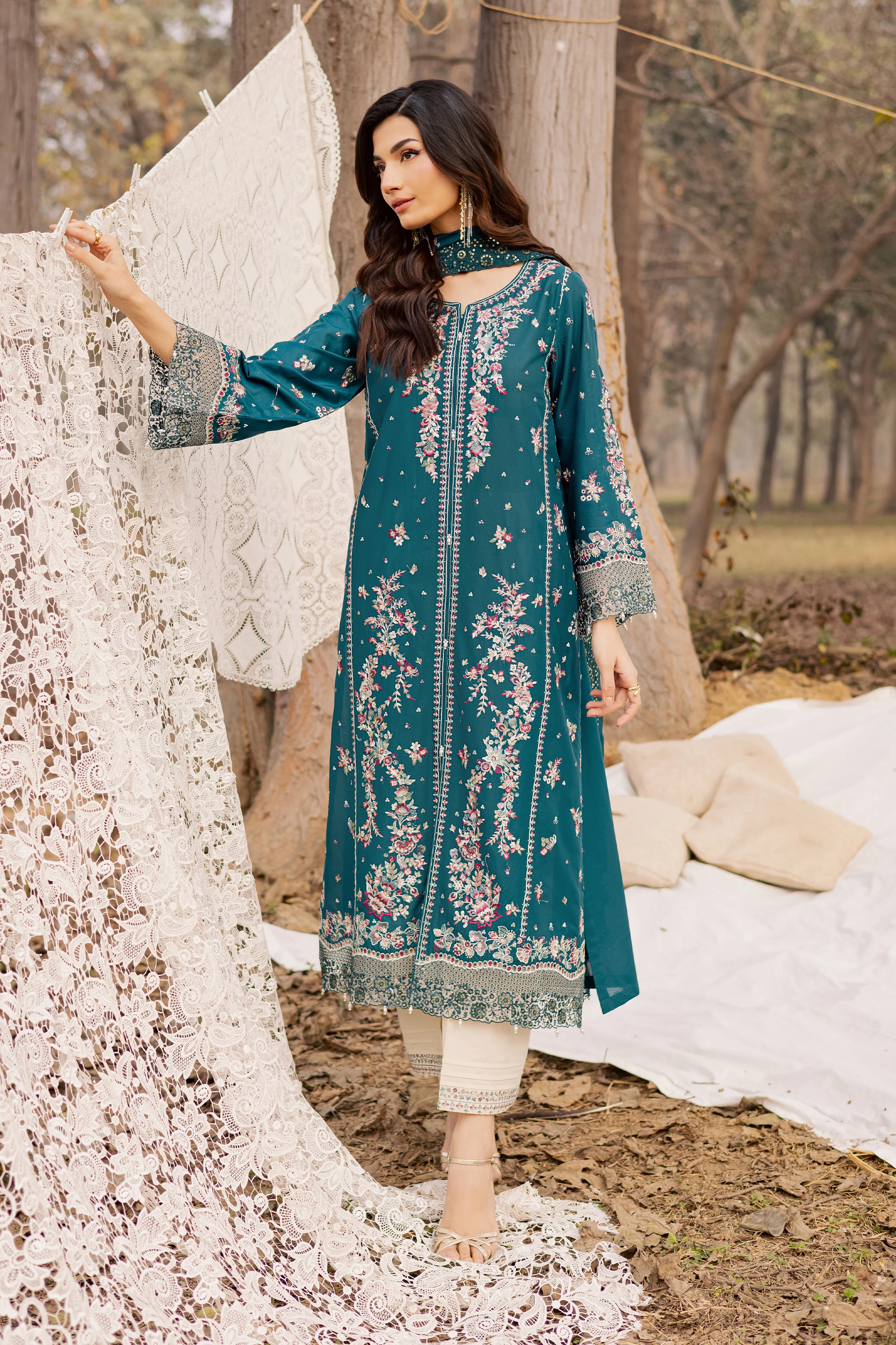Shane 3Pc - Festive Embroidered Lawn - Image 4