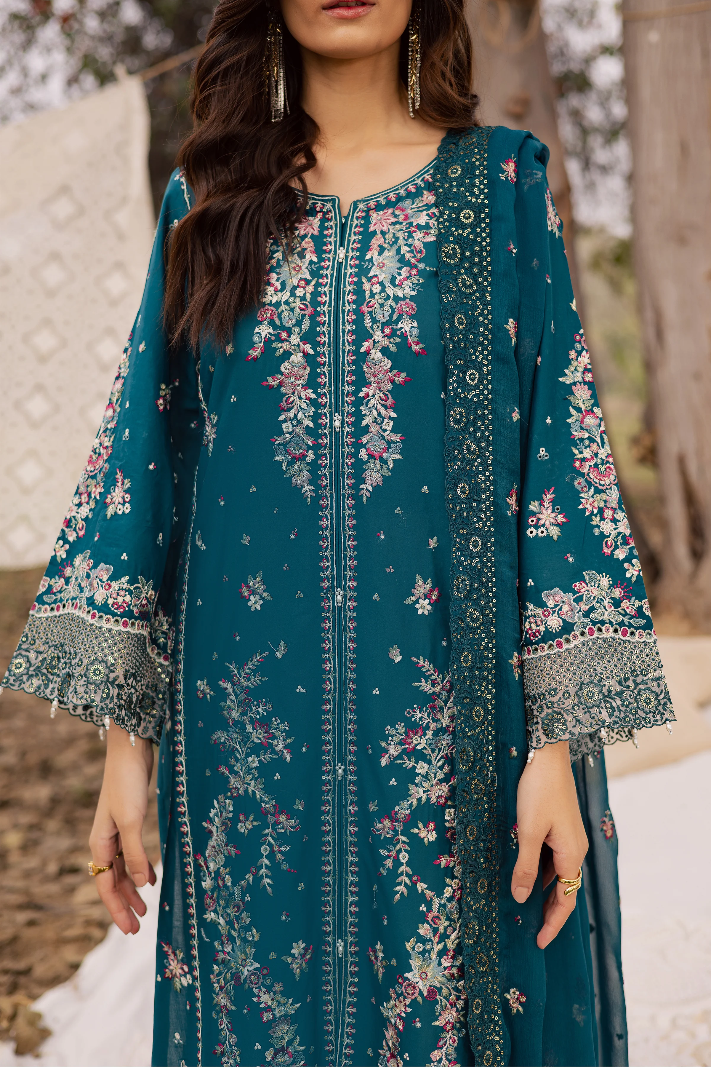 Shane 3Pc - Festive Embroidered Lawn - Image 8