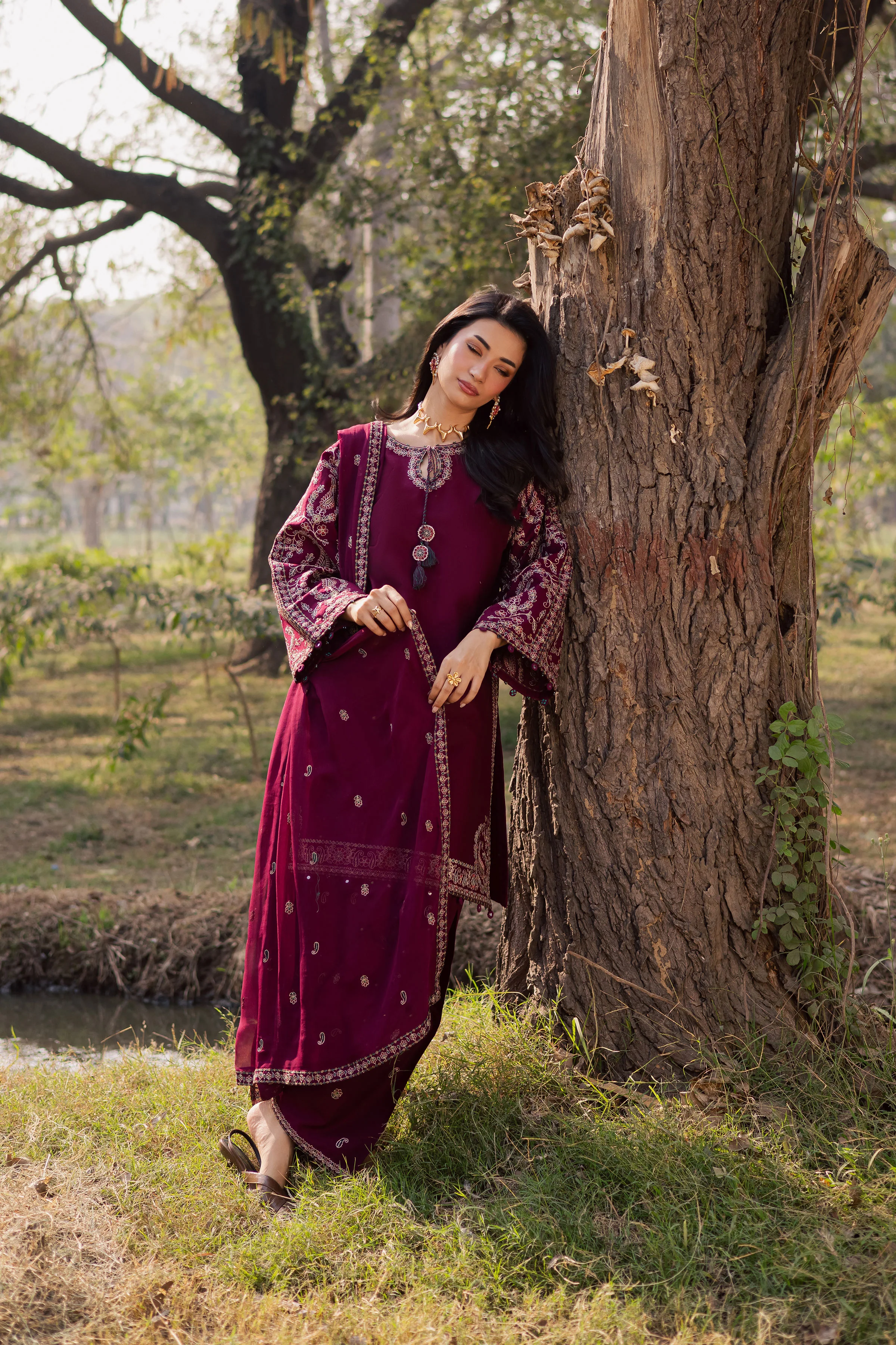 Sheharbano 3Pc - Embroidered Khaddar Dress - Image 3