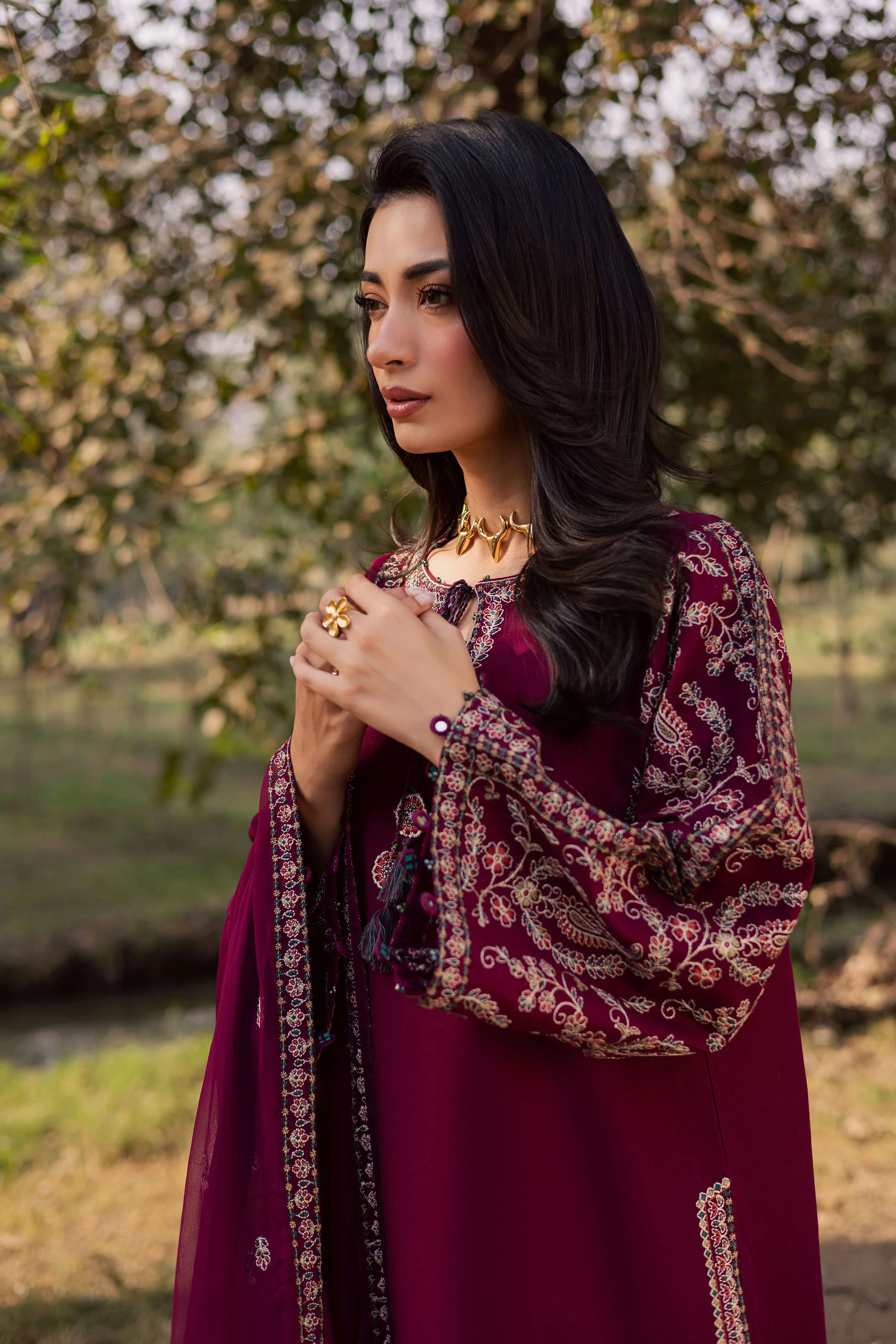 Sheharbano 3Pc - Embroidered Khaddar Dress - Image 6