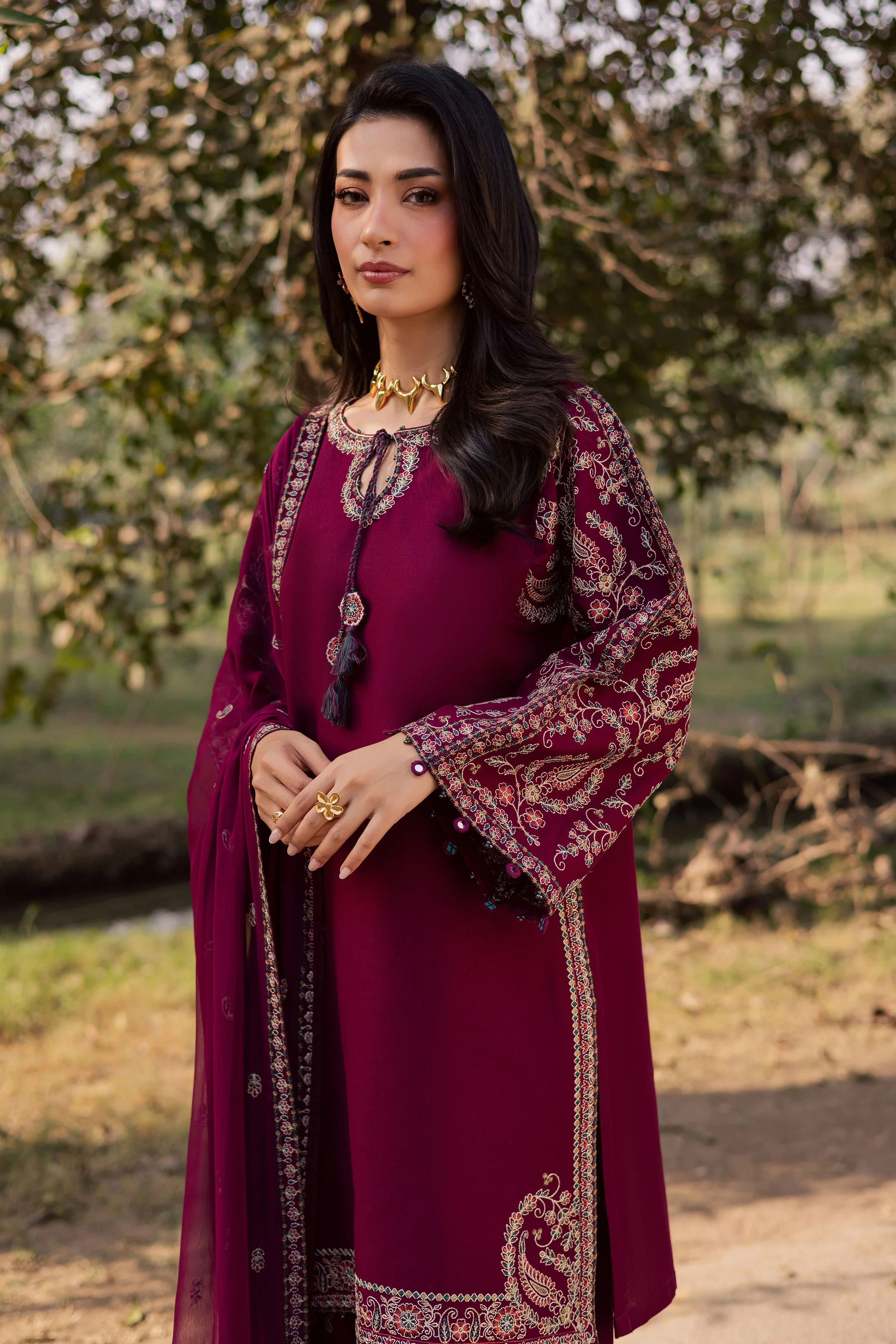 Sheharbano 3Pc - Embroidered Khaddar Dress - Image 7