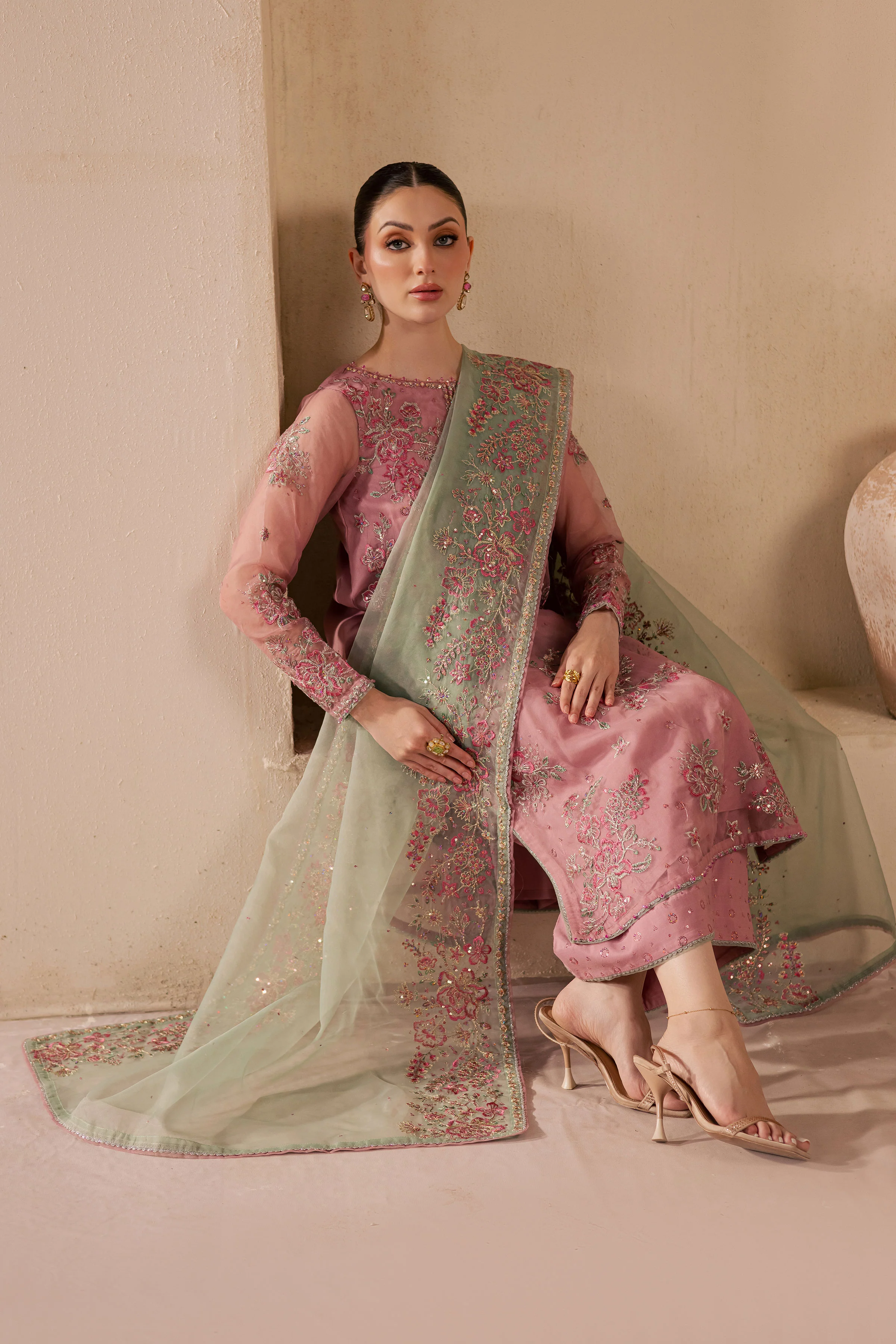 Shirin 3Pc - Embroidered Luxe Pret - Image 5
