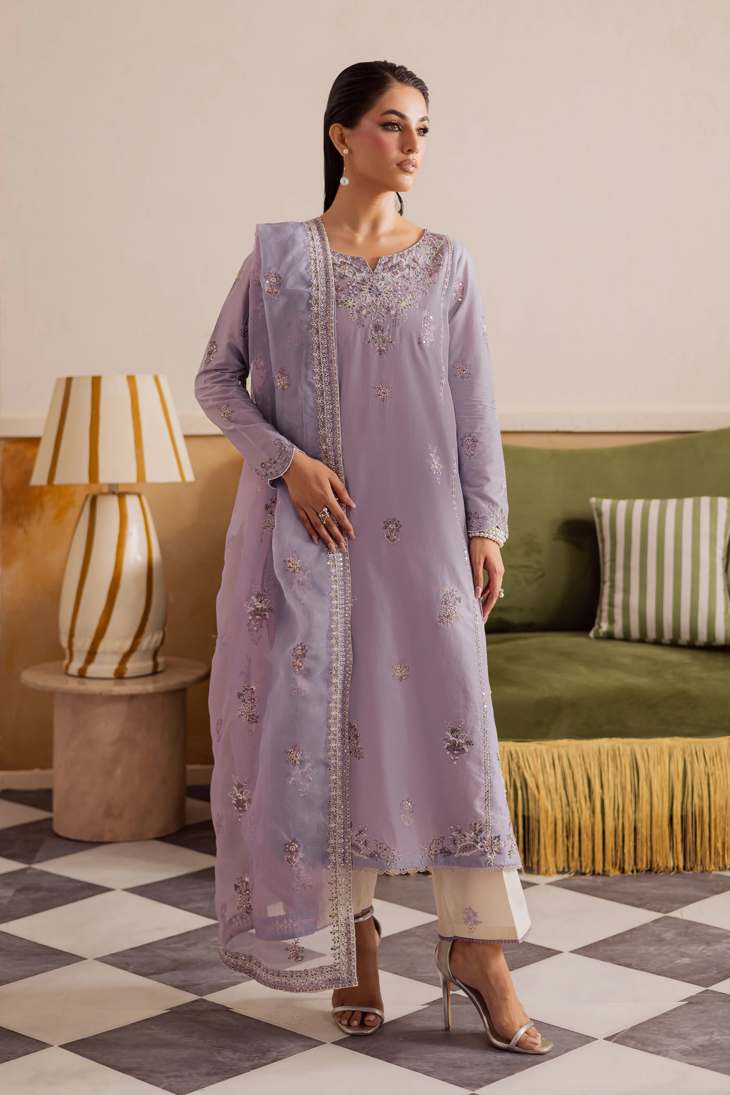Shuja 3Pc - Embroidered Lawn Pret - Image 5