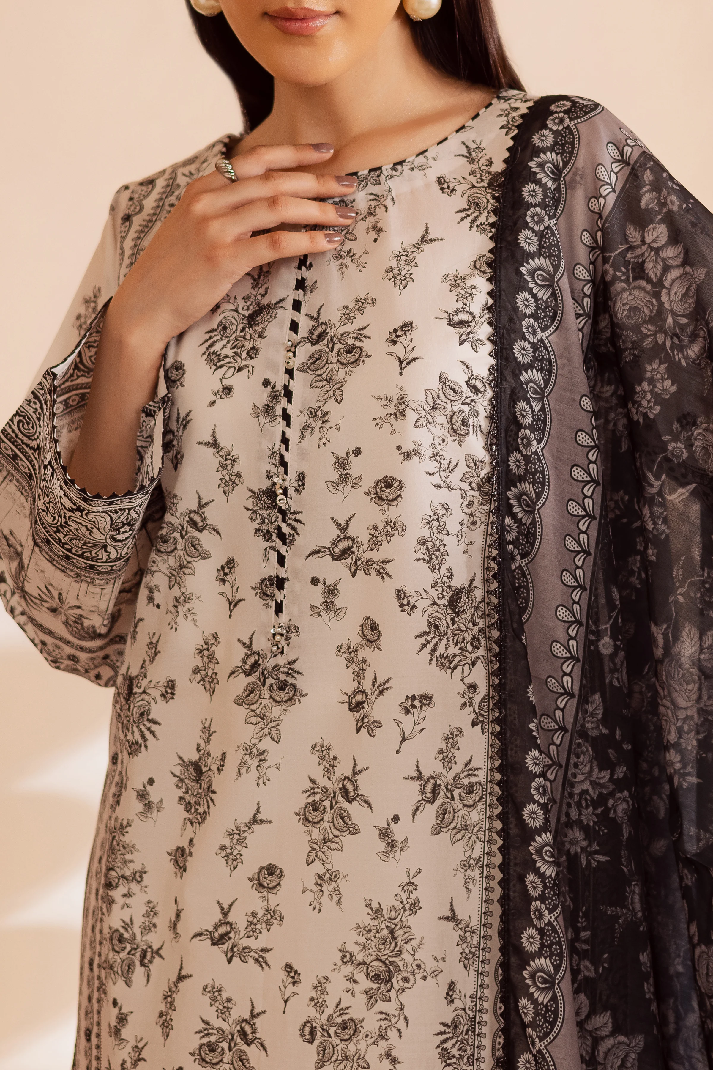 Siyah 3Pc - Printed Lawn Dress - Image 7