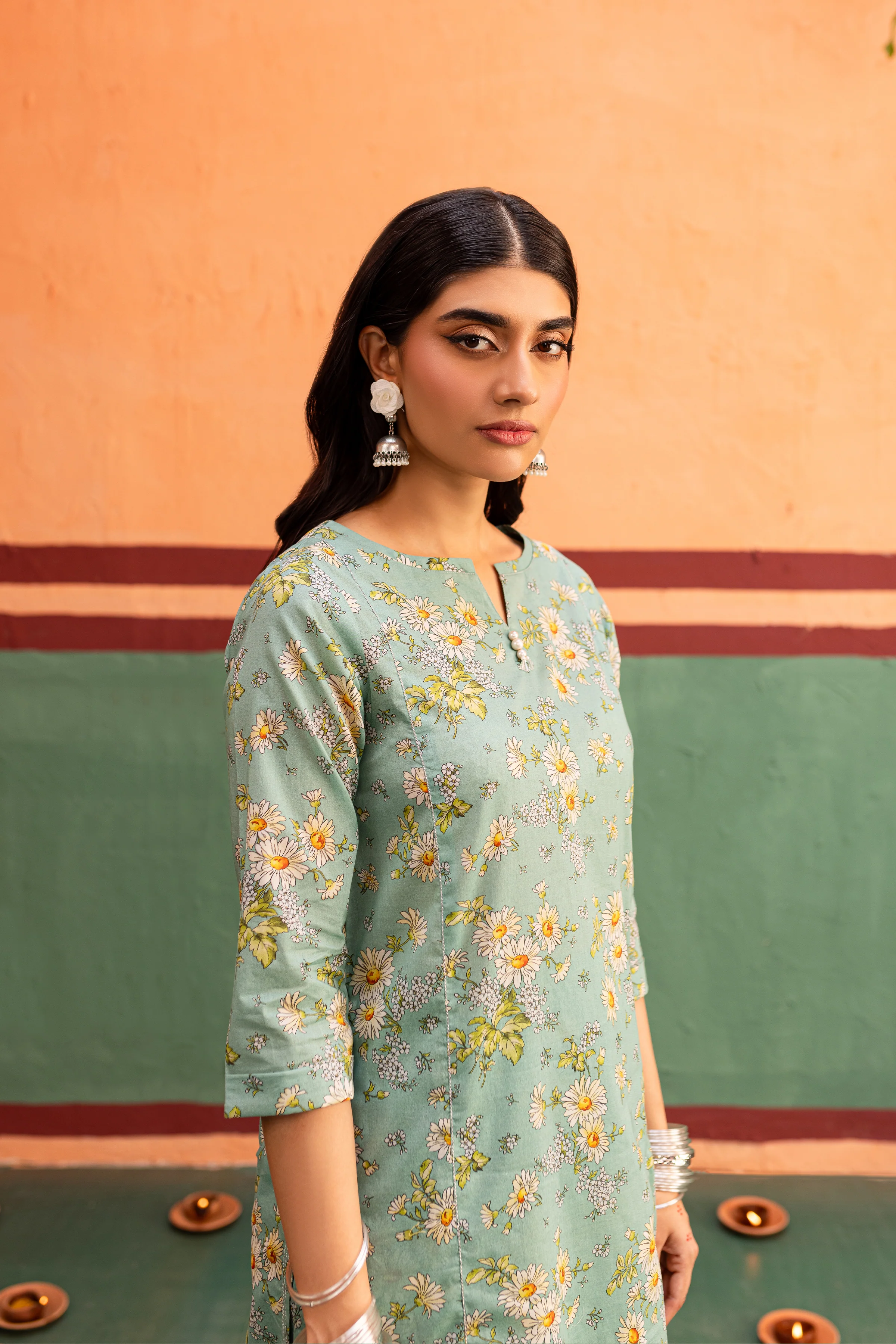 Sky Blue 2Pc - Printed Lawn Dress - Image 3