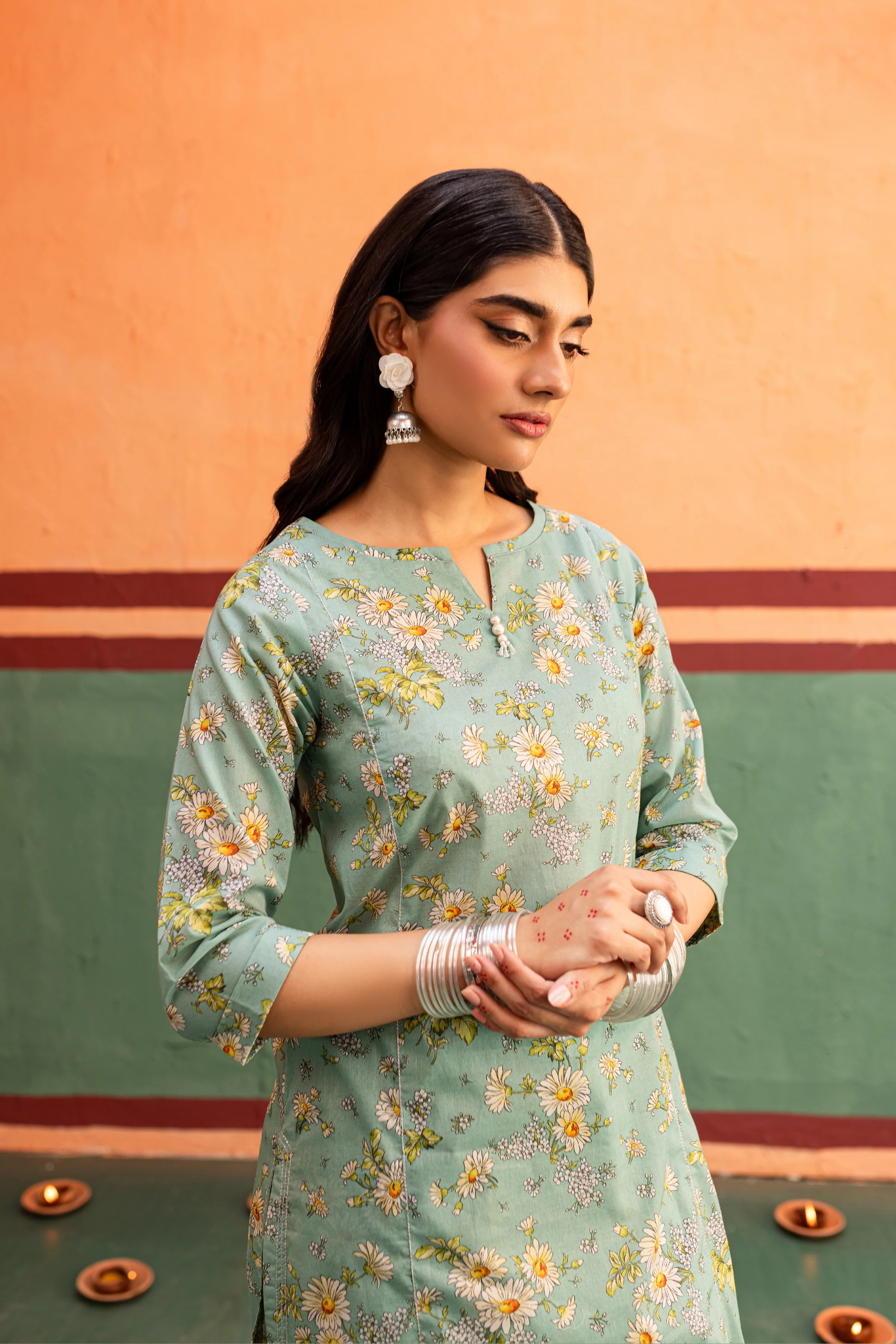 Sky Blue 2Pc - Printed Lawn Dress - Image 4