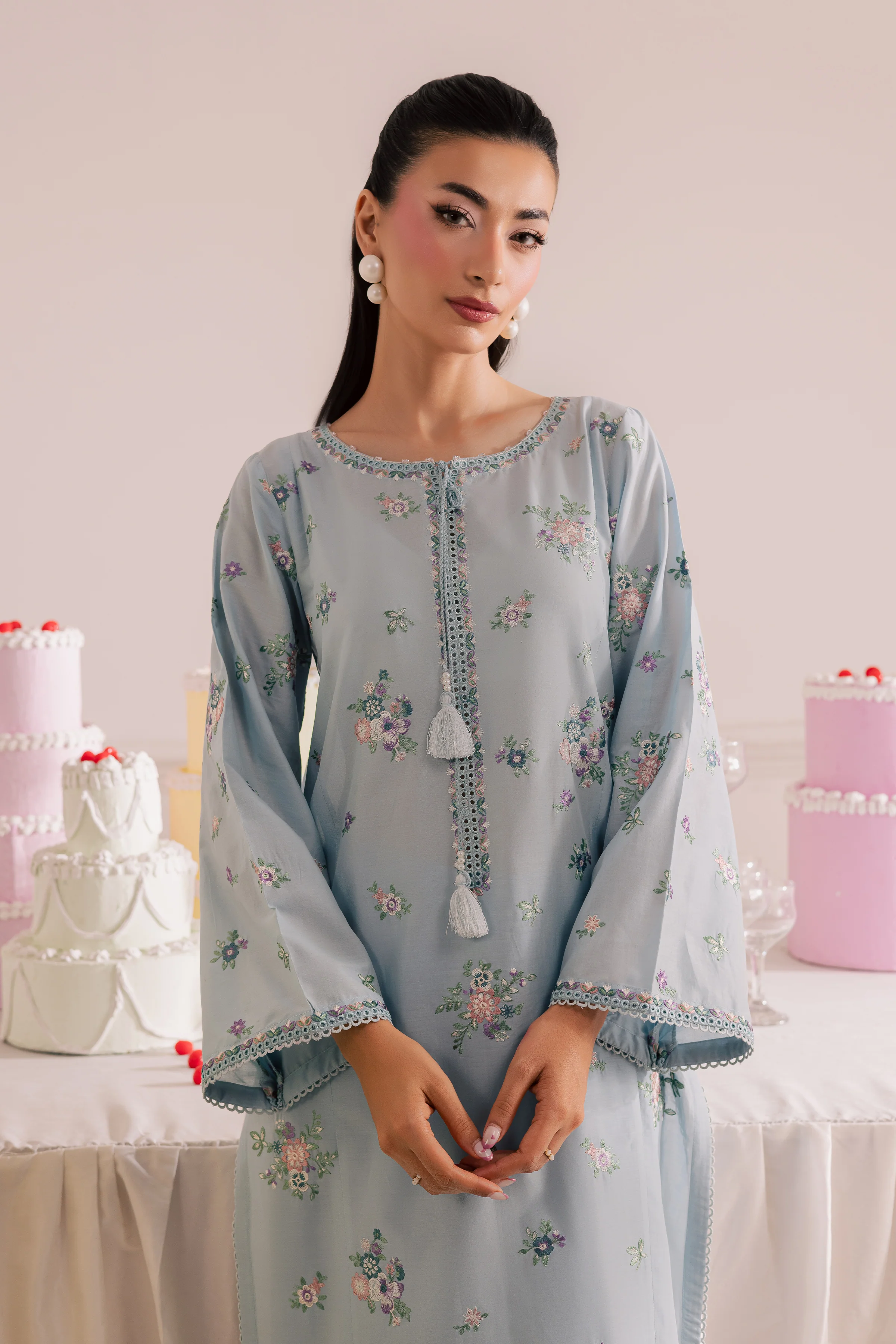 Sky Blush 2Pc - Embroidered Casual Pret - Image 2