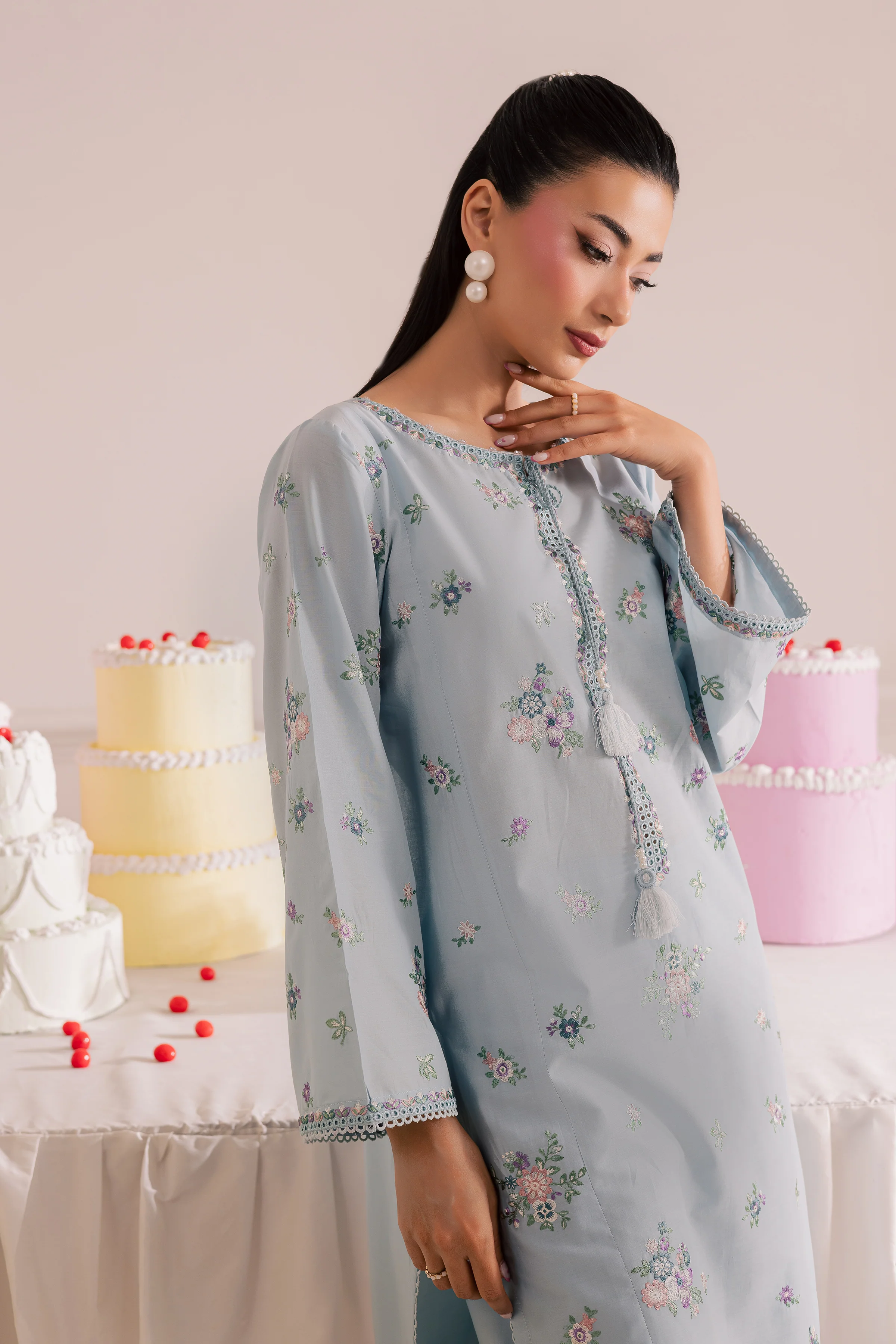 Sky Blush 2Pc - Embroidered Casual Pret - Image 3
