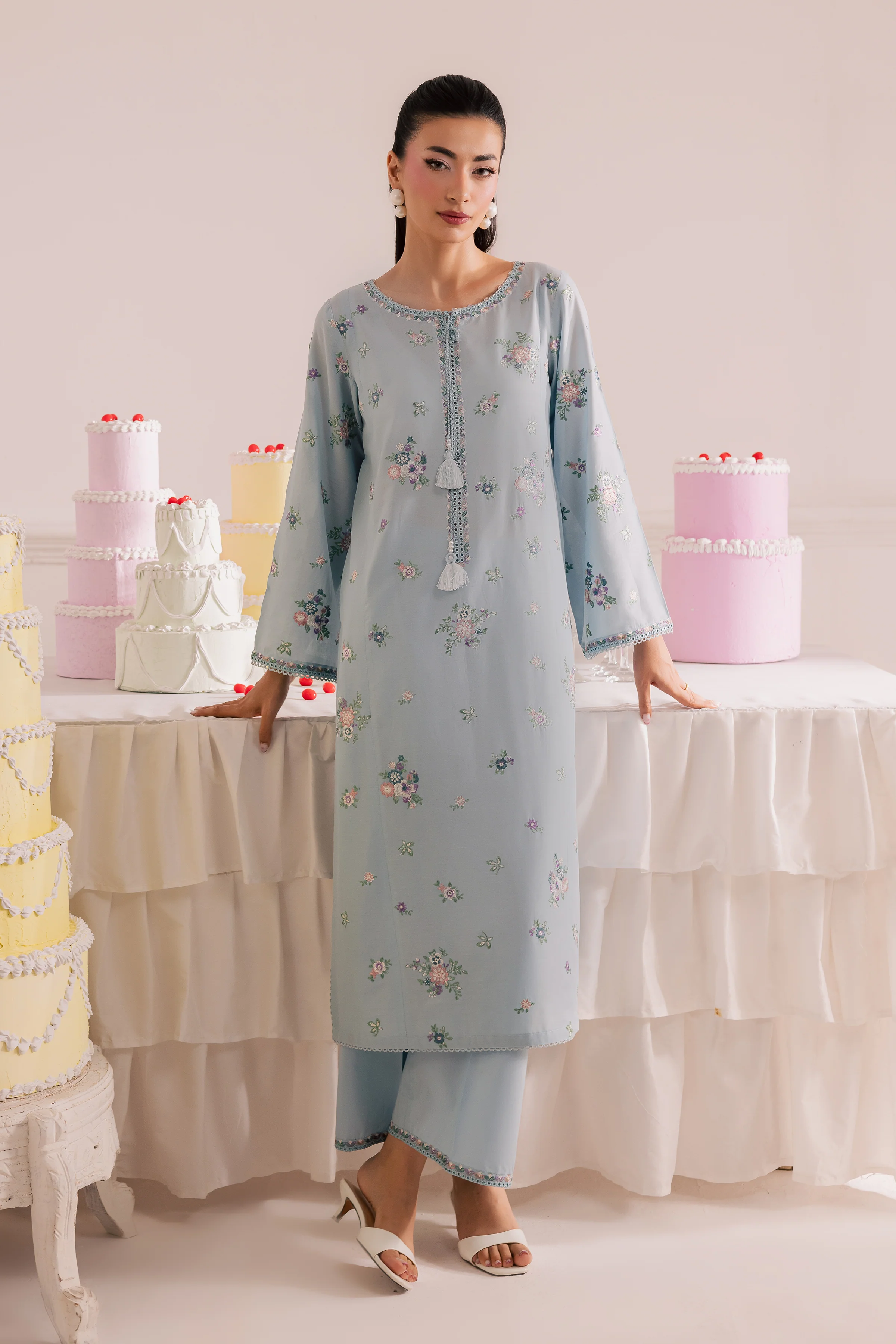 Sky Blush 2Pc - Embroidered Casual Pret - Image 4