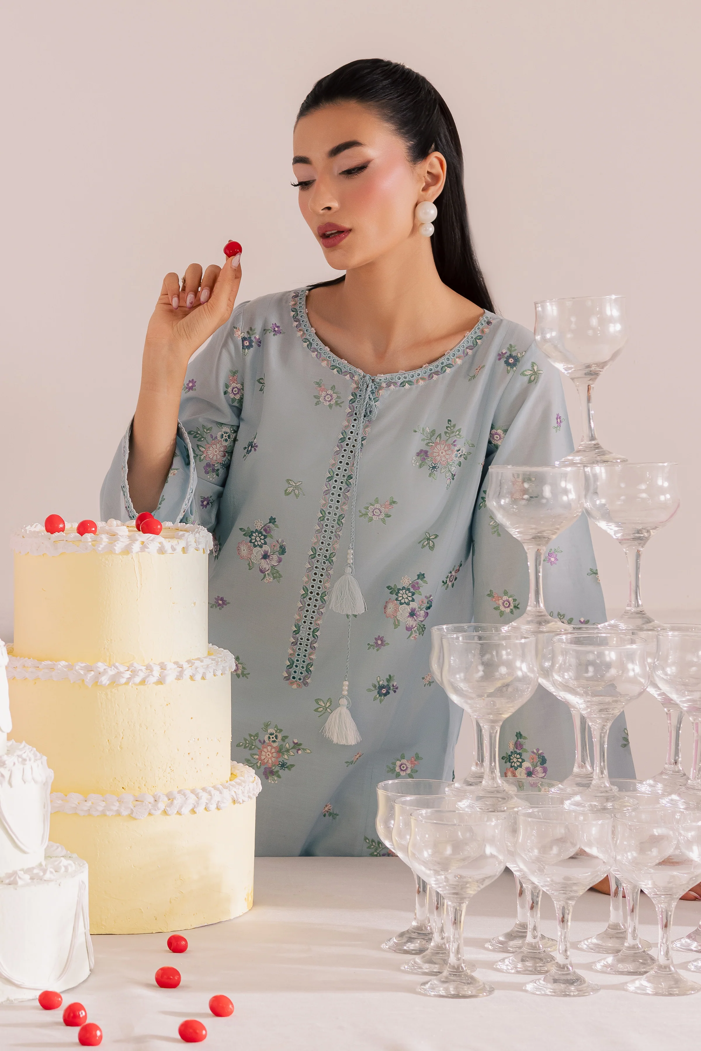 Sky Blush 2Pc - Embroidered Casual Pret - Image 6