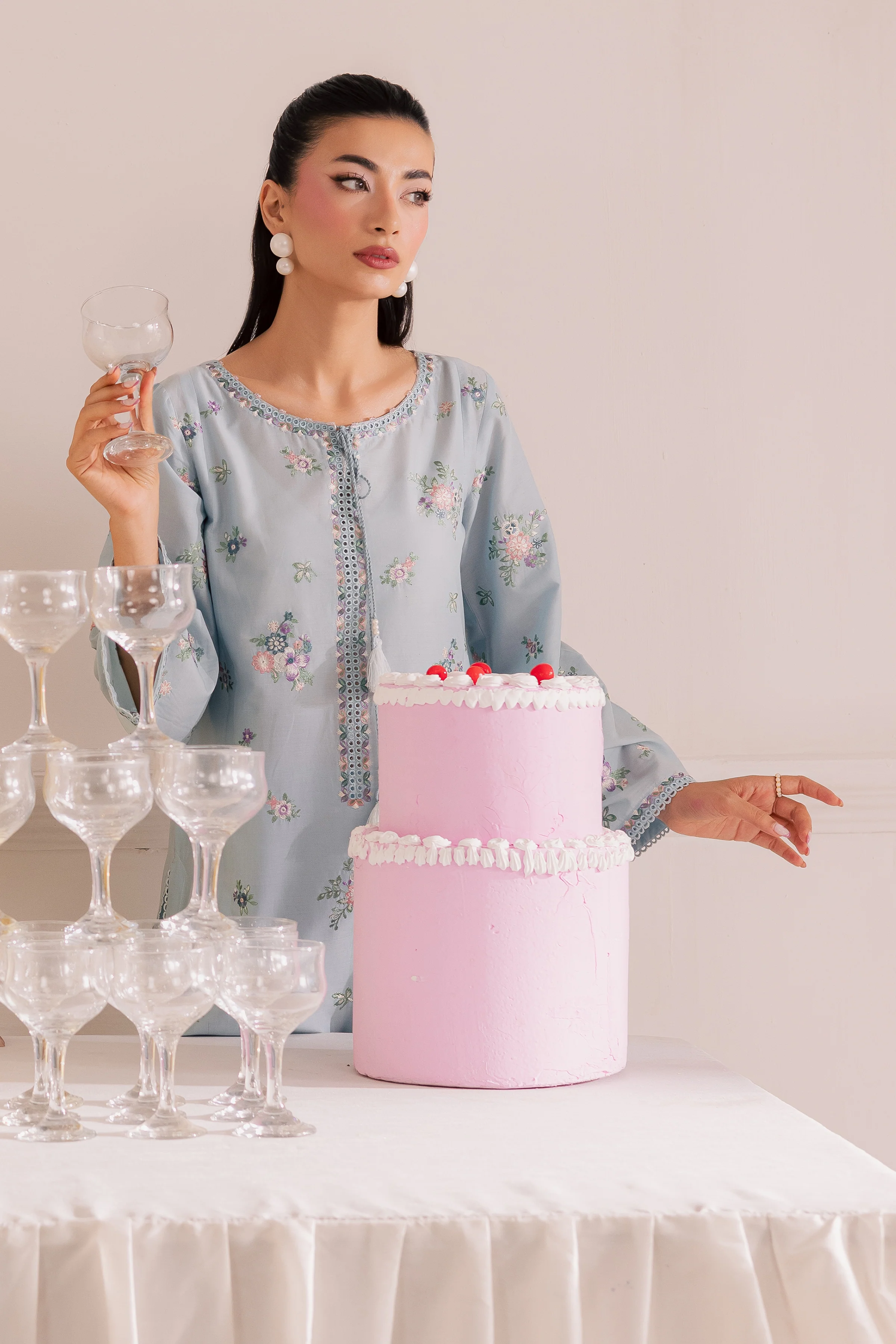 Sky Blush 2Pc - Embroidered Casual Pret - Image 7