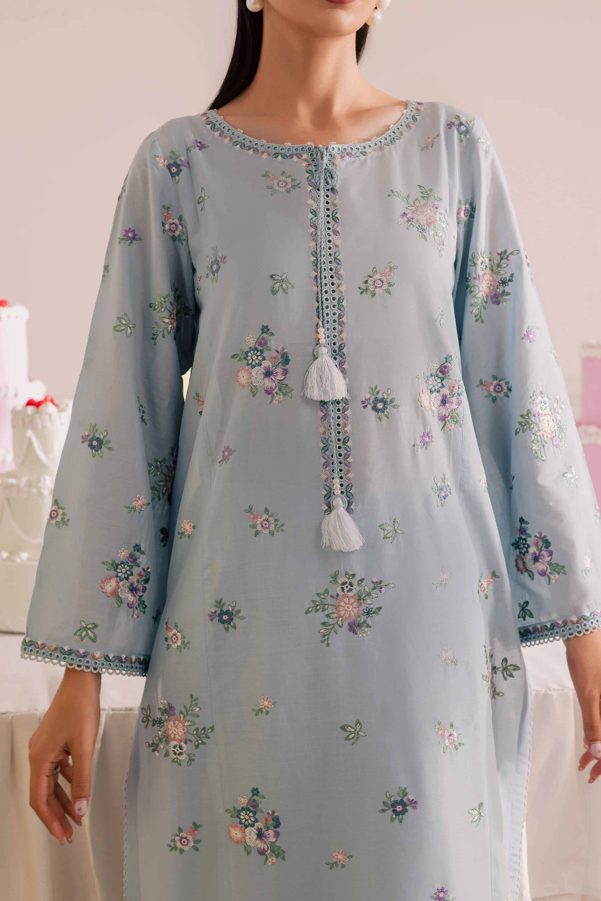 Sky Blush 2Pc - Embroidered Casual Pret - Image 8