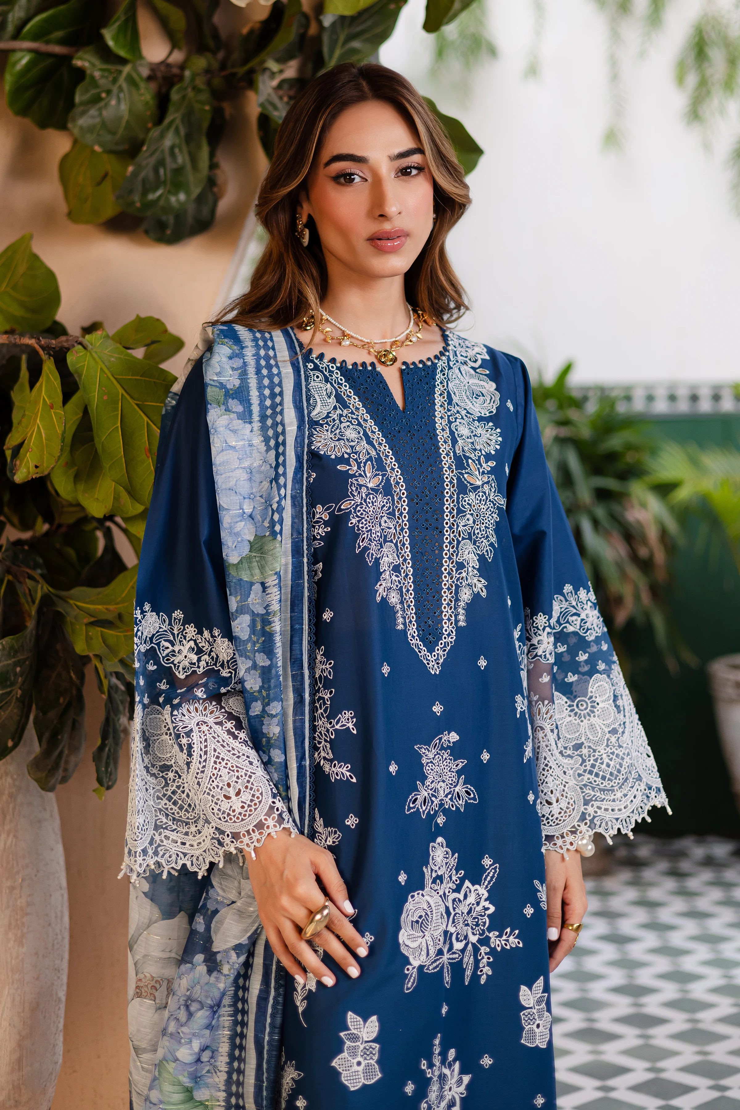 Smokey Blue 3Pc - Festive Eid Pret - Image 3