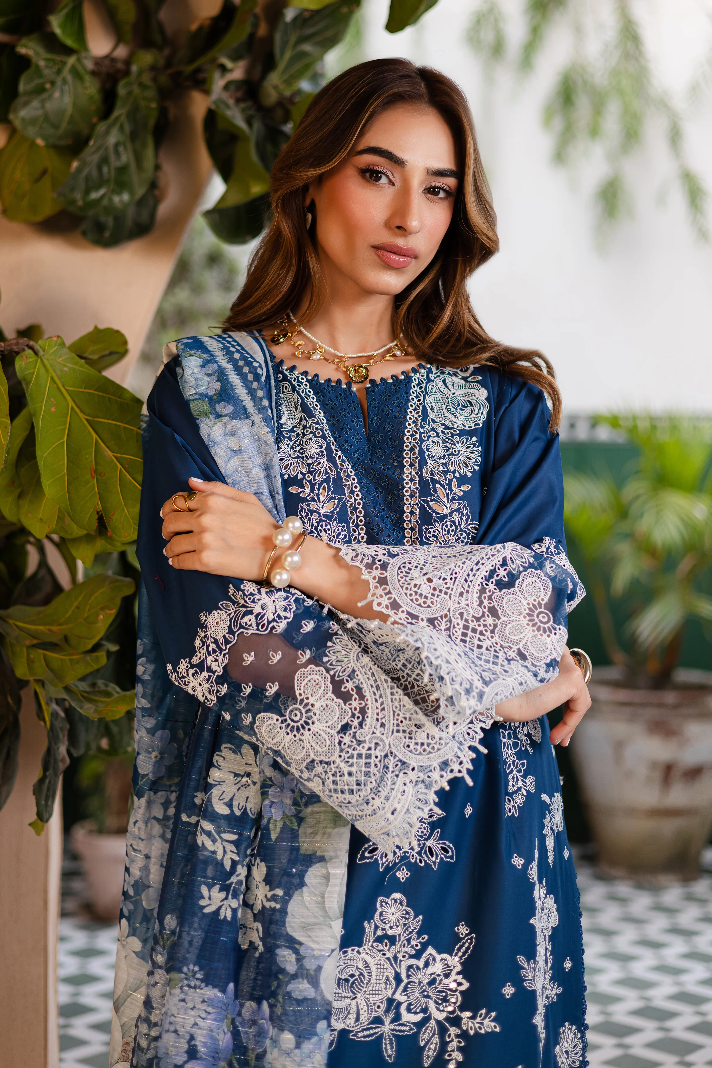 Smokey Blue 3Pc - Festive Eid Pret - Image 6