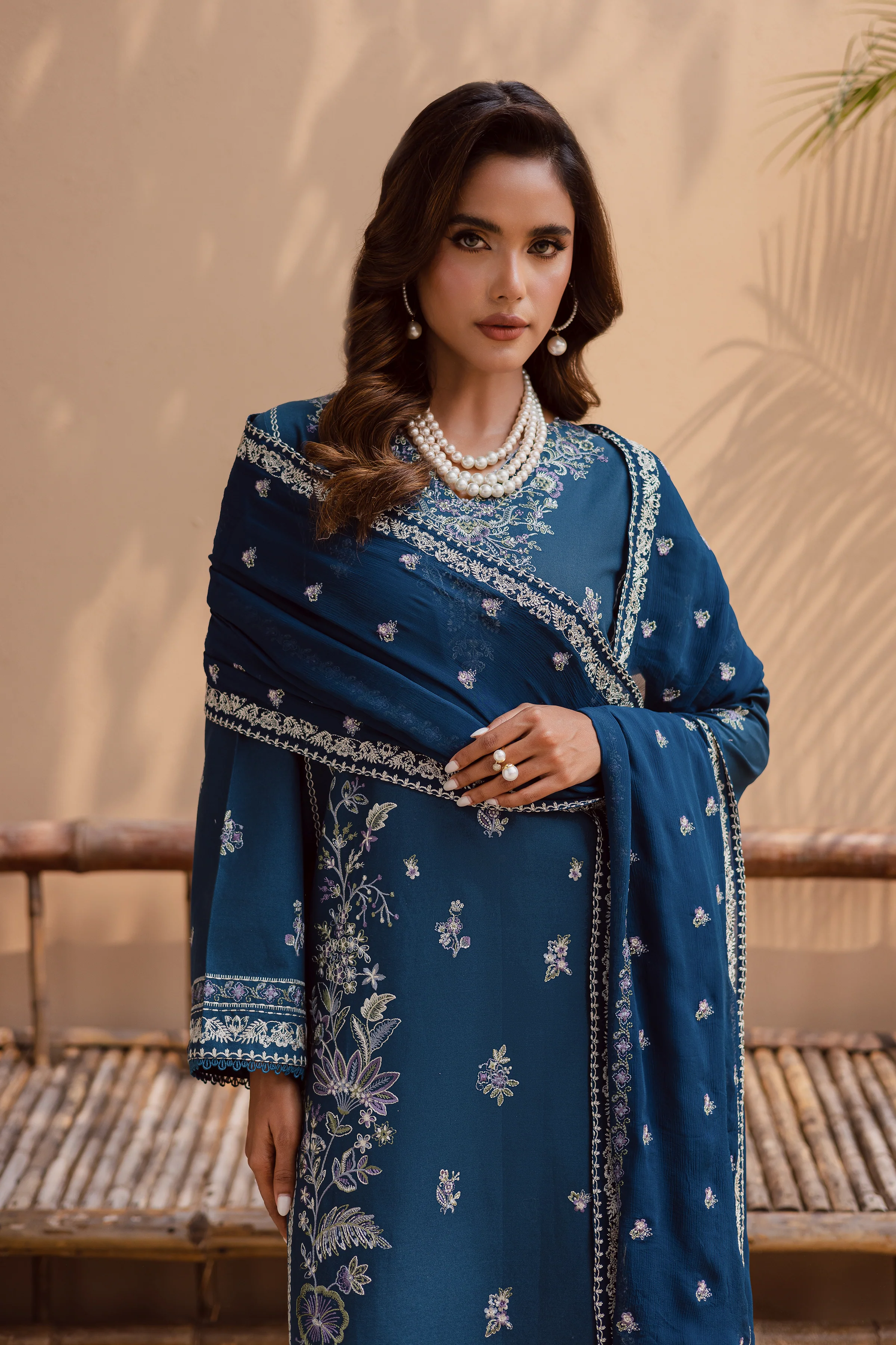 Snow flake 3Pc - Embroidered Khaddar Dress - Image 3