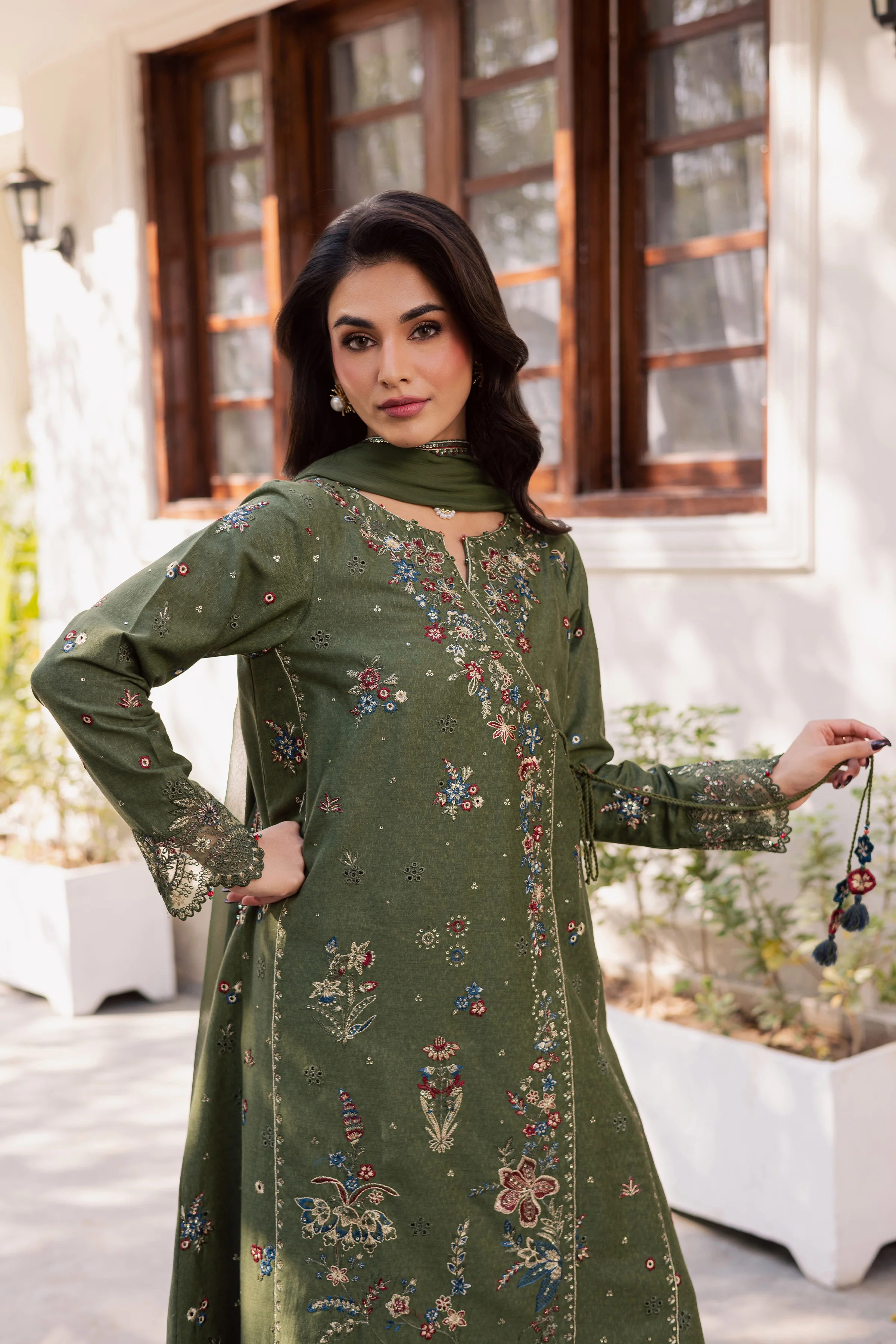 Sofiaa 3Pc - Embroidered Karandi Dress - Image 3