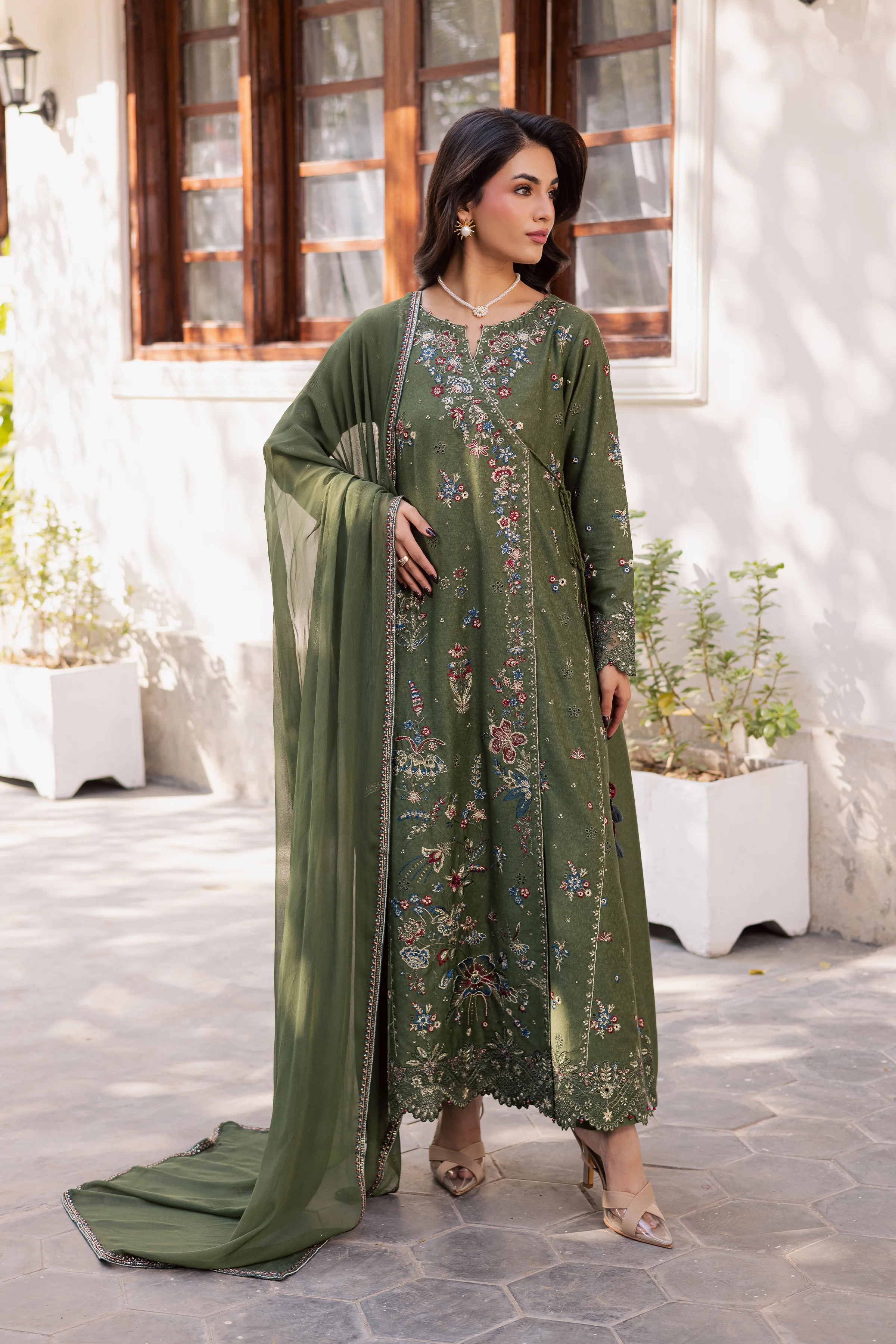 Sofiaa 3Pc - Embroidered Karandi Dress - Image 4