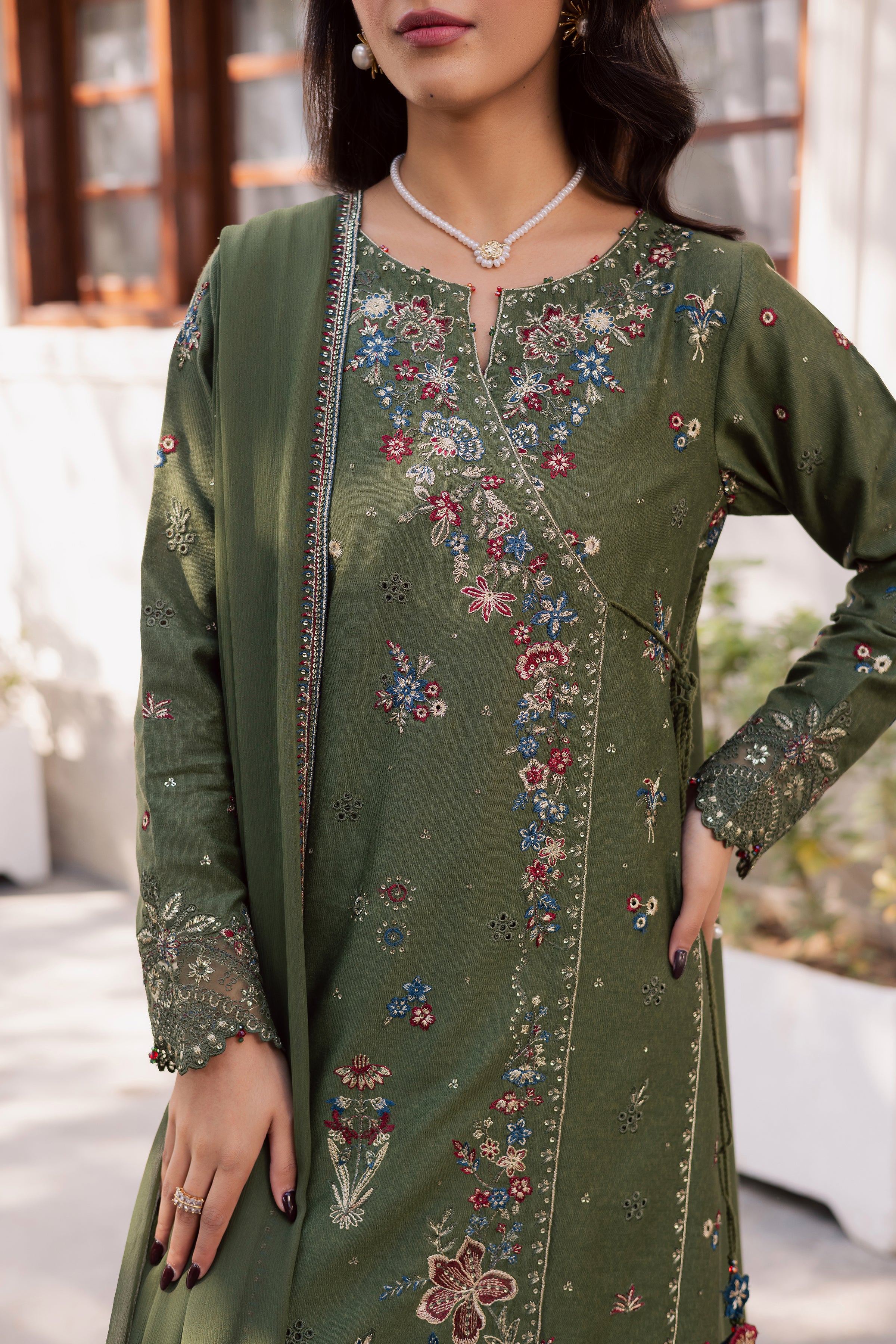 Sofiaa 3Pc - Embroidered Karandi Dress - Image 6