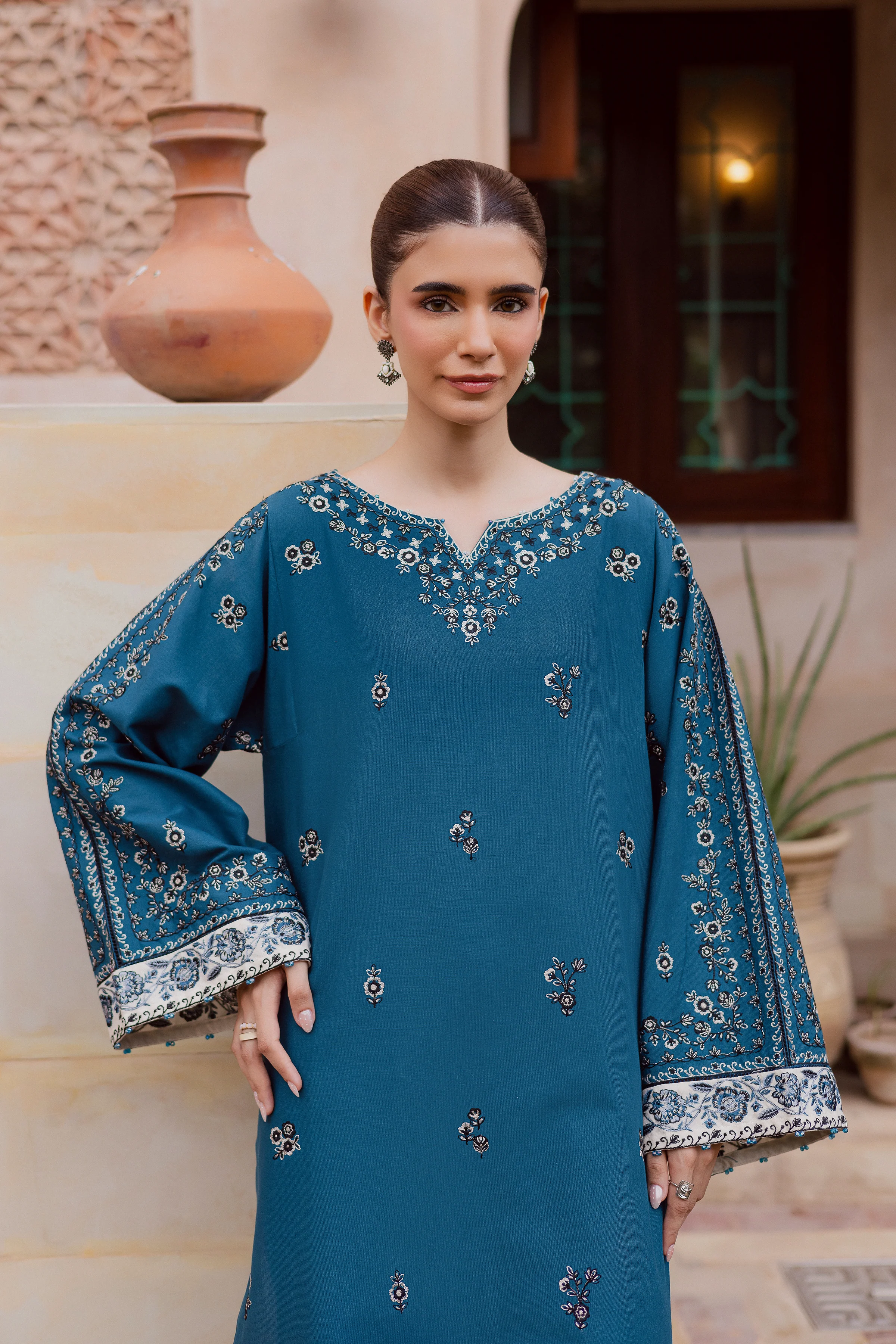 Soho 2Pc - Embroidered Khaddar Dress - Image 2