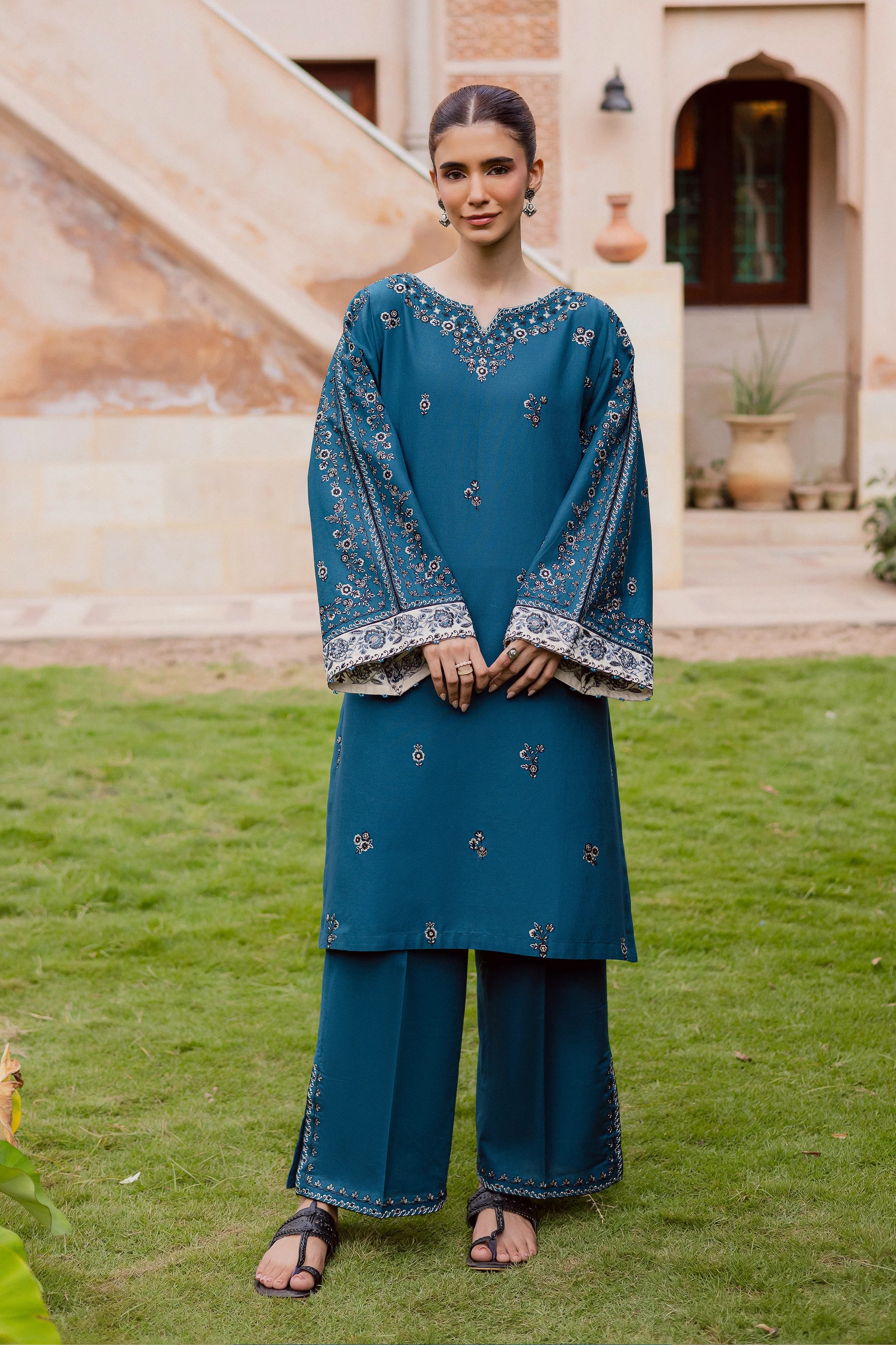 Soho 2Pc - Embroidered Khaddar Dress - Image 3