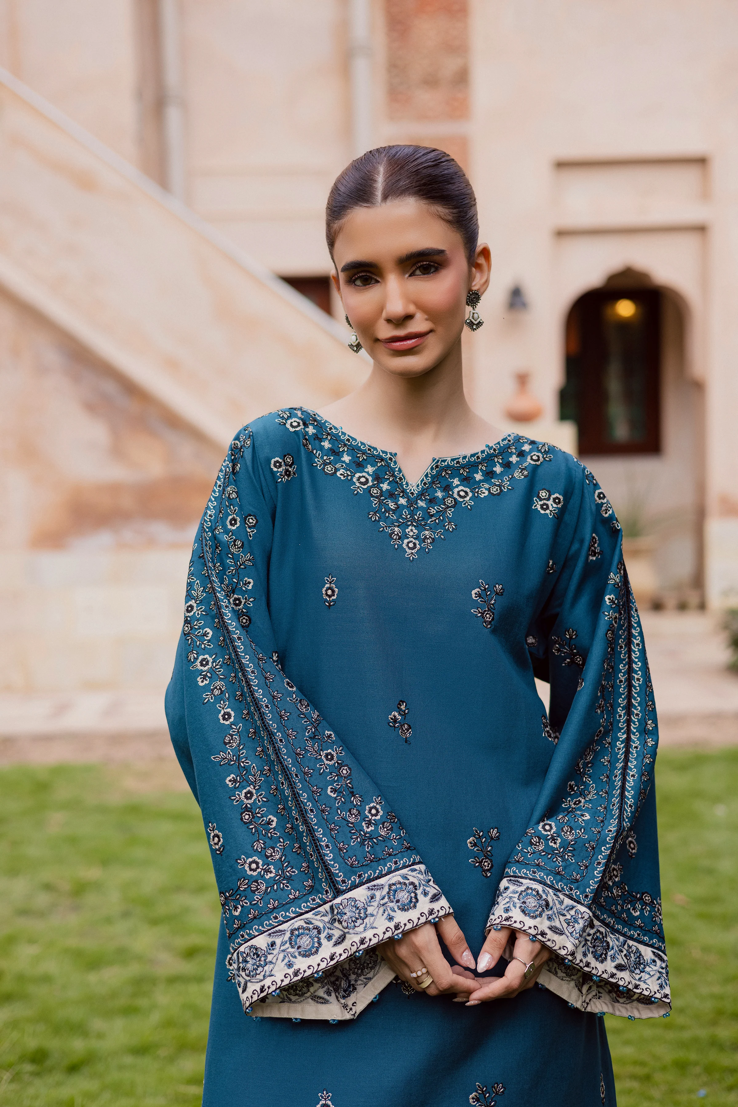 Soho 2Pc - Embroidered Khaddar Dress - Image 4