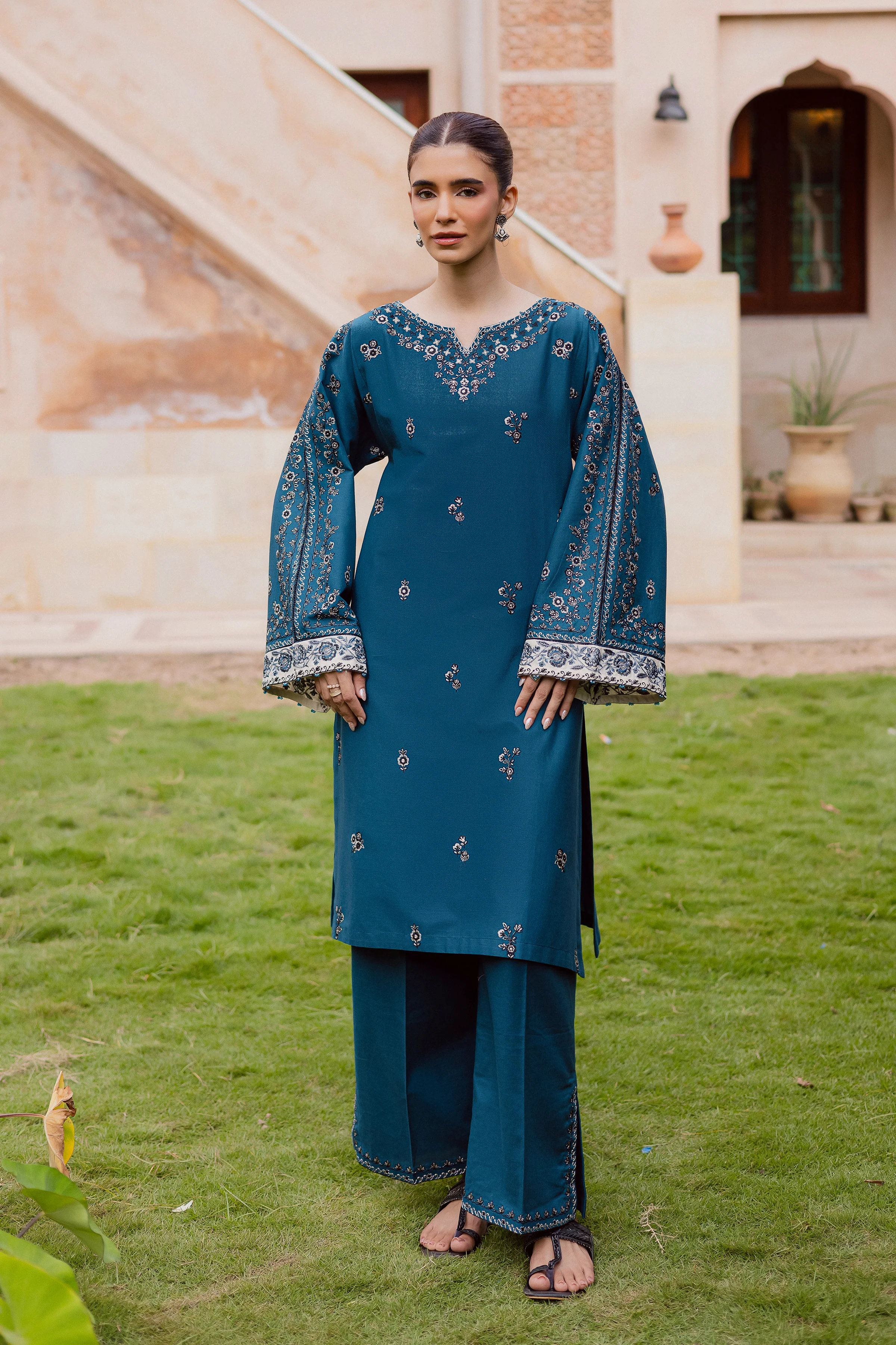 Soho 2Pc - Embroidered Khaddar Dress - Image 5