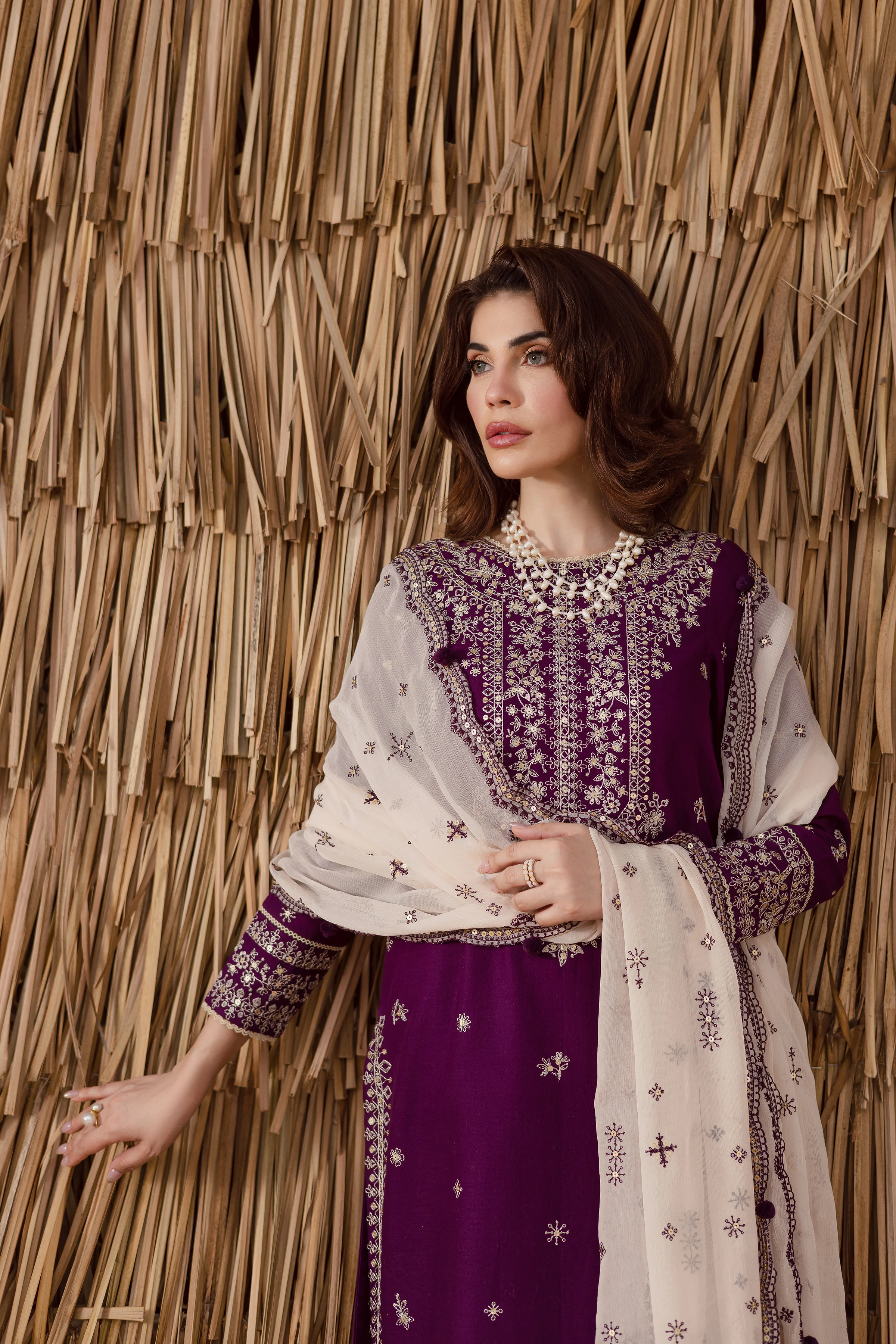 Solace 3Pc - Embroidered Khaddar Dress - Image 7