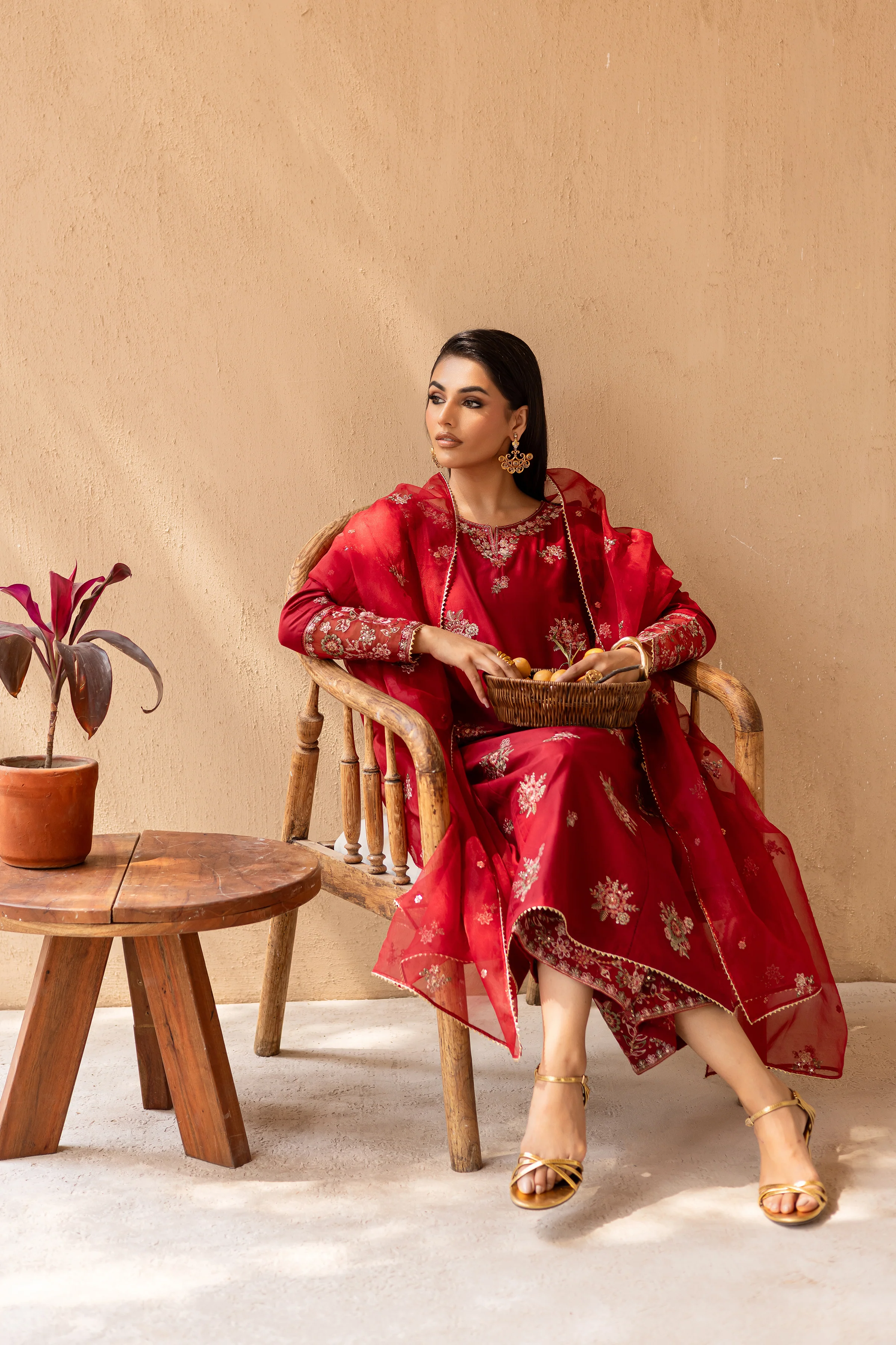 Starburst 3Pc - Embroidered Solid Dress - Image 4