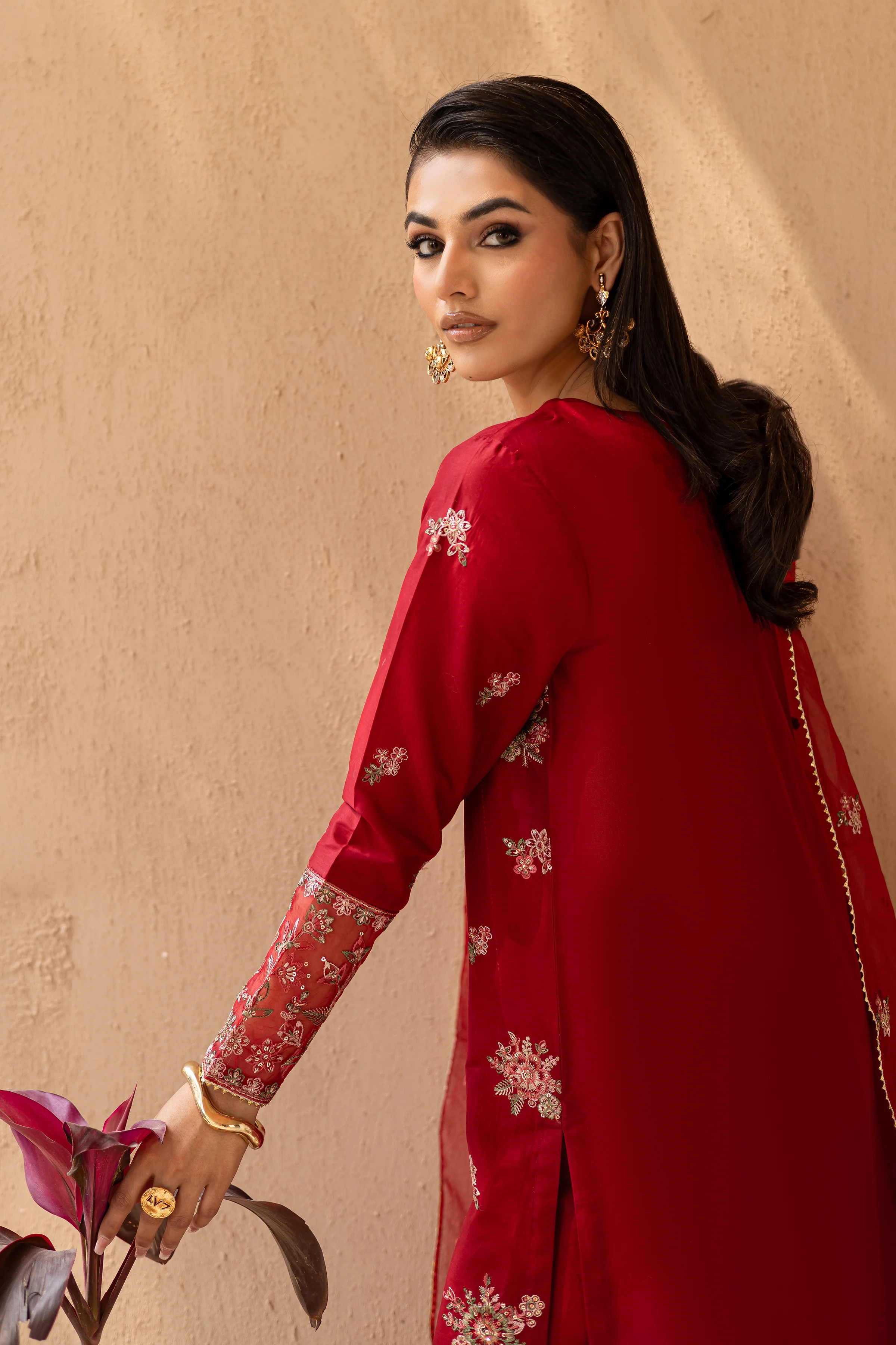 Starburst 3Pc - Embroidered Solid Dress - Image 6
