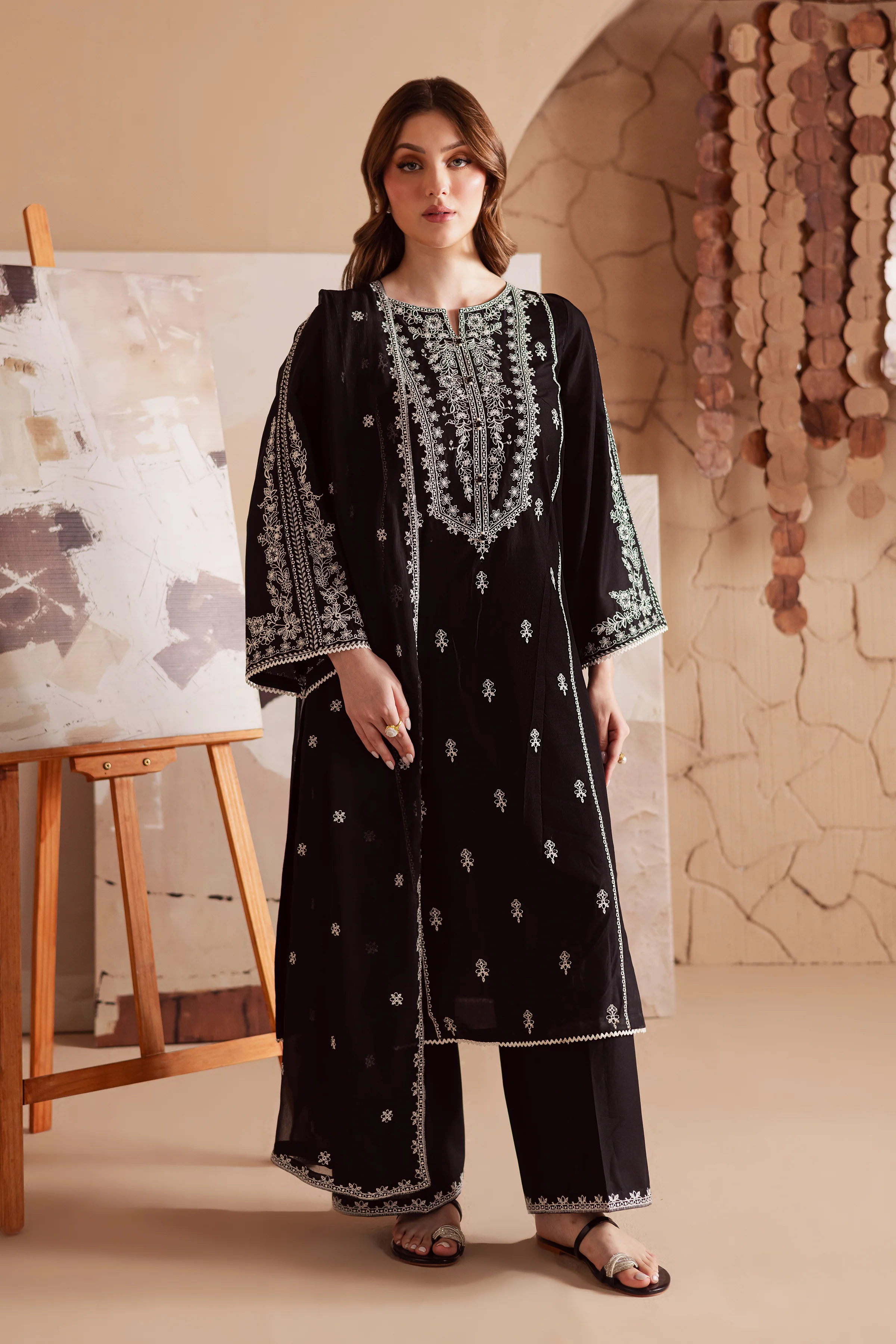Starlight 3Pc - Embroidered Lawn Dress - Image 4